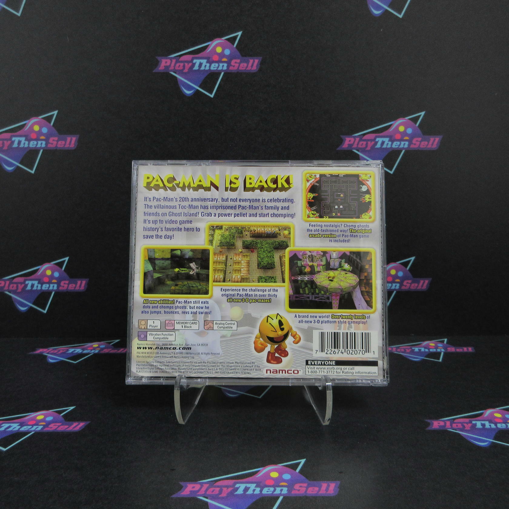 Pac Man World PS1 PlayStation 1 + Reg Card Complete - Excellent