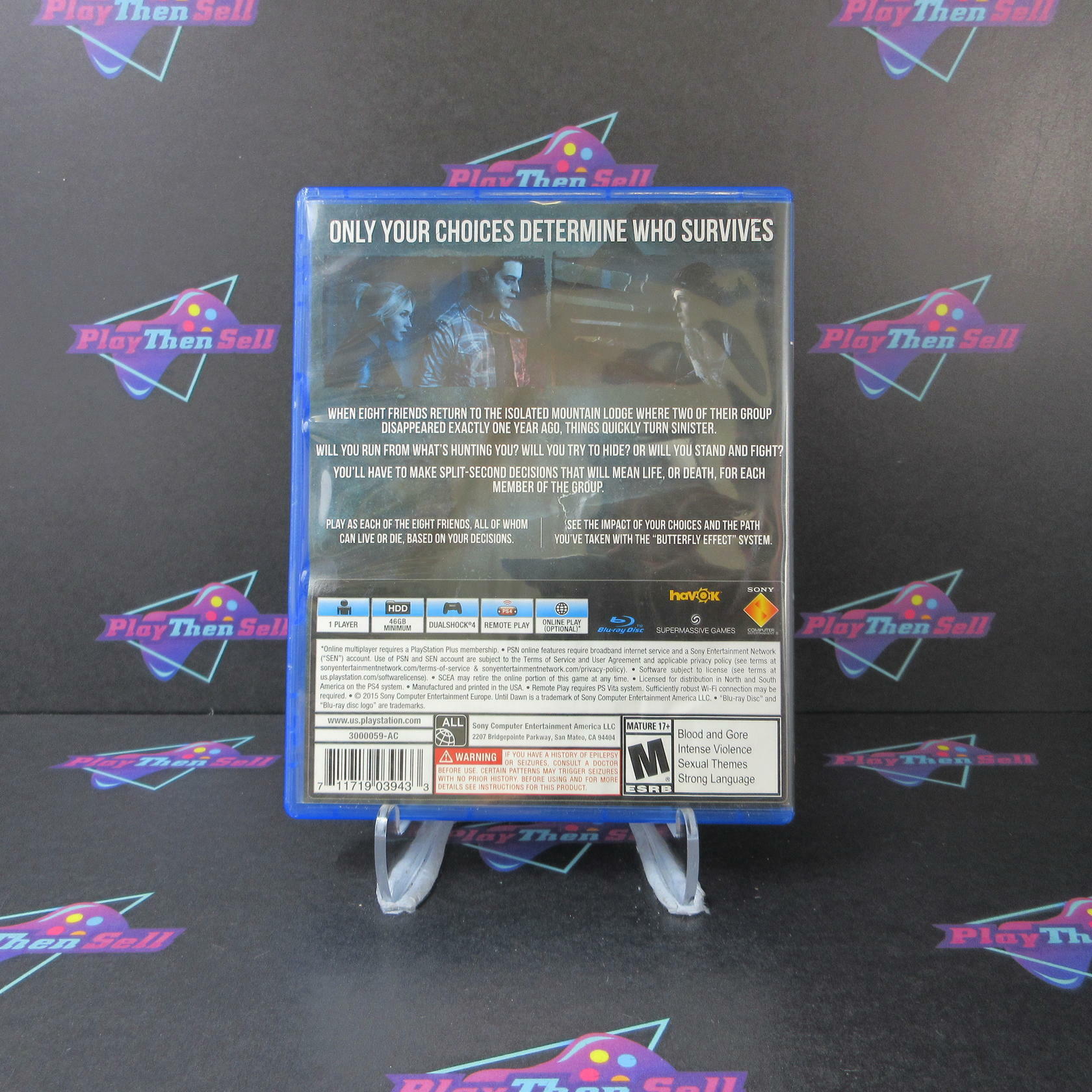 Until Dawn PS4 PlayStation 4 AD - Very Good