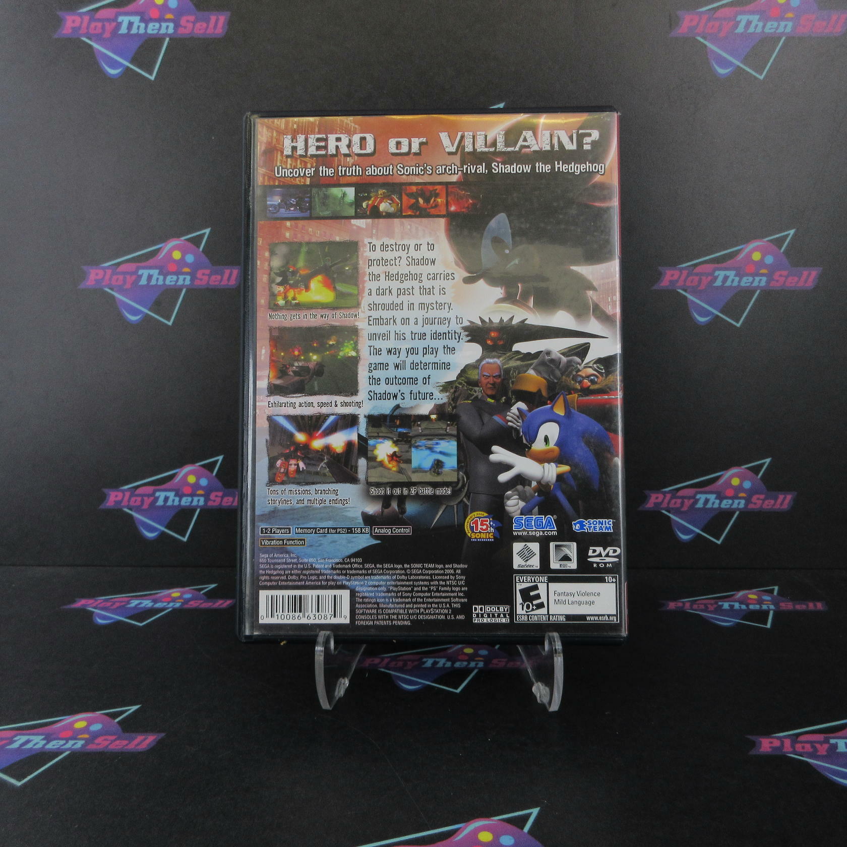 Shadow The Hedgehog PS2 PlayStation 2 GH AD/MD Complete CIB - Very Good