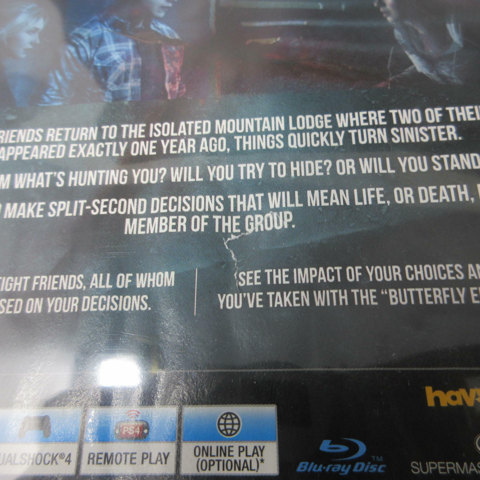 Until Dawn PS4 PlayStation 4 AD - Very Good