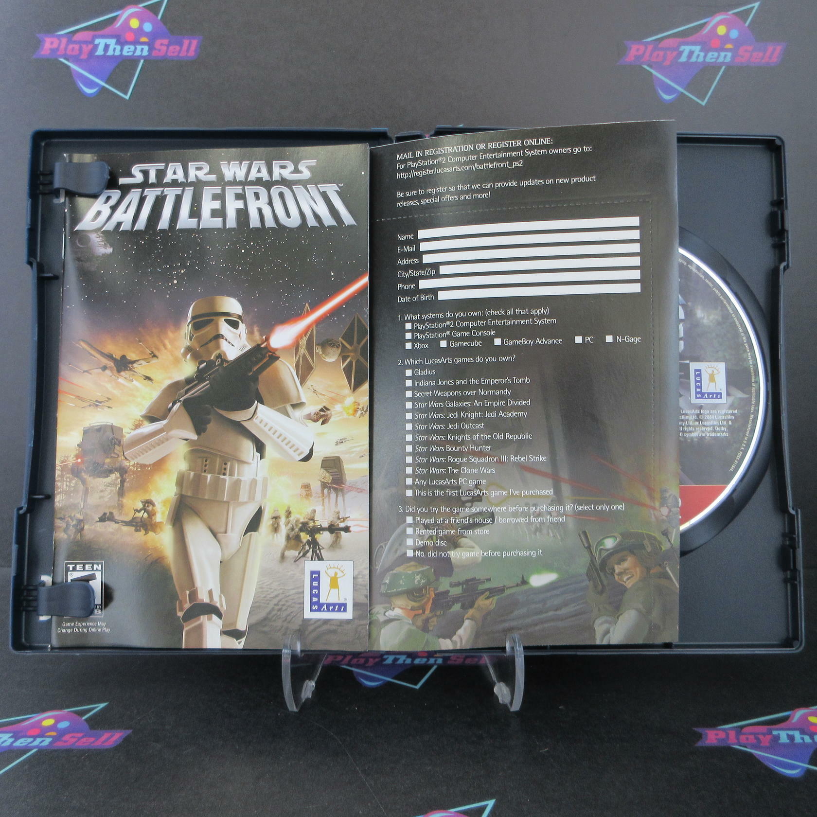 Star Wars Battlefront PS2 PlayStation 2 GH + Reg Card Complete - Excellent