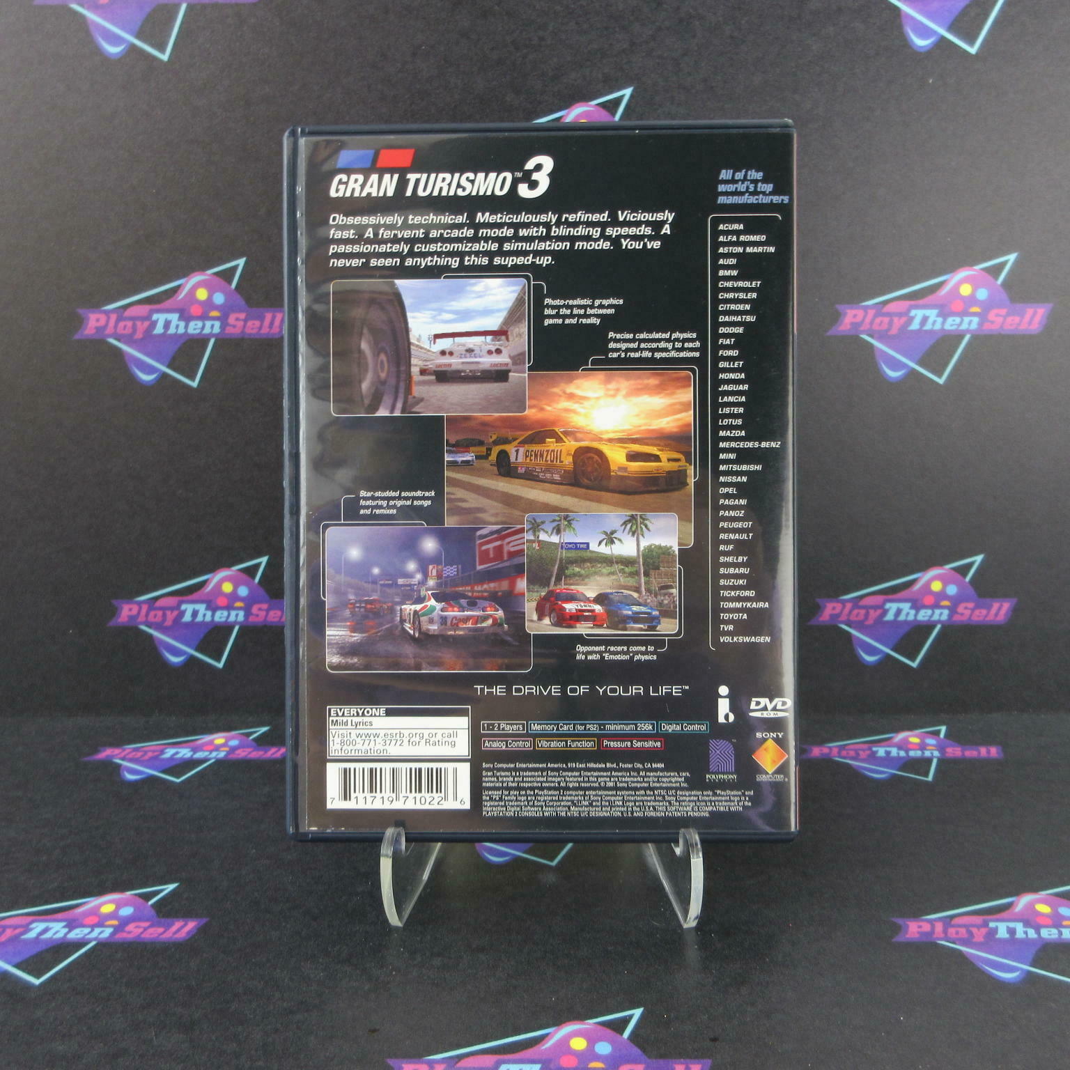 Gran Turismo 3 A-spec PS2 PlayStation 2 GH + Reg Card Complete - Excellent