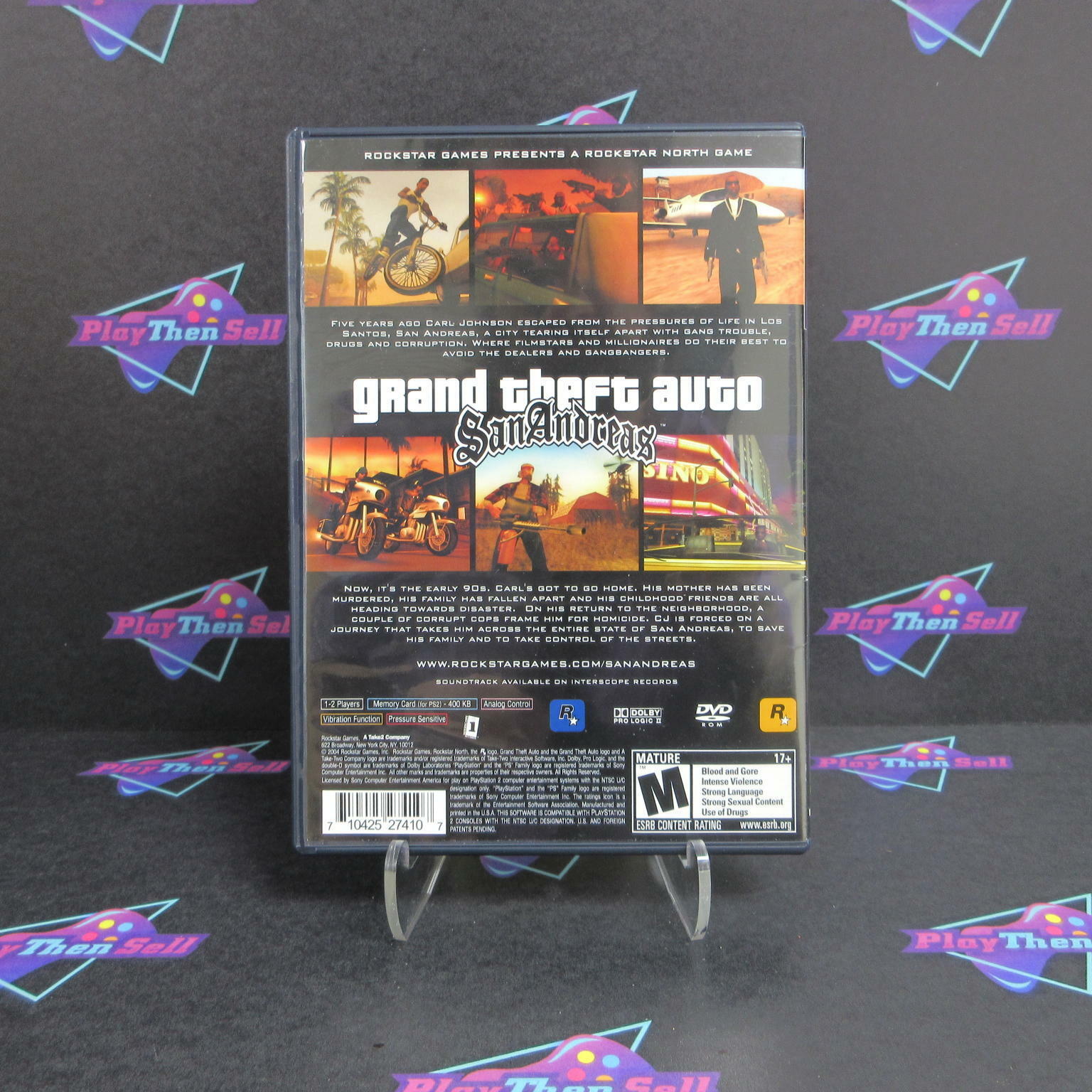 Grand Theft Auto San Andreas PS2 PlayStation 2 + Map Complete - Excellent
