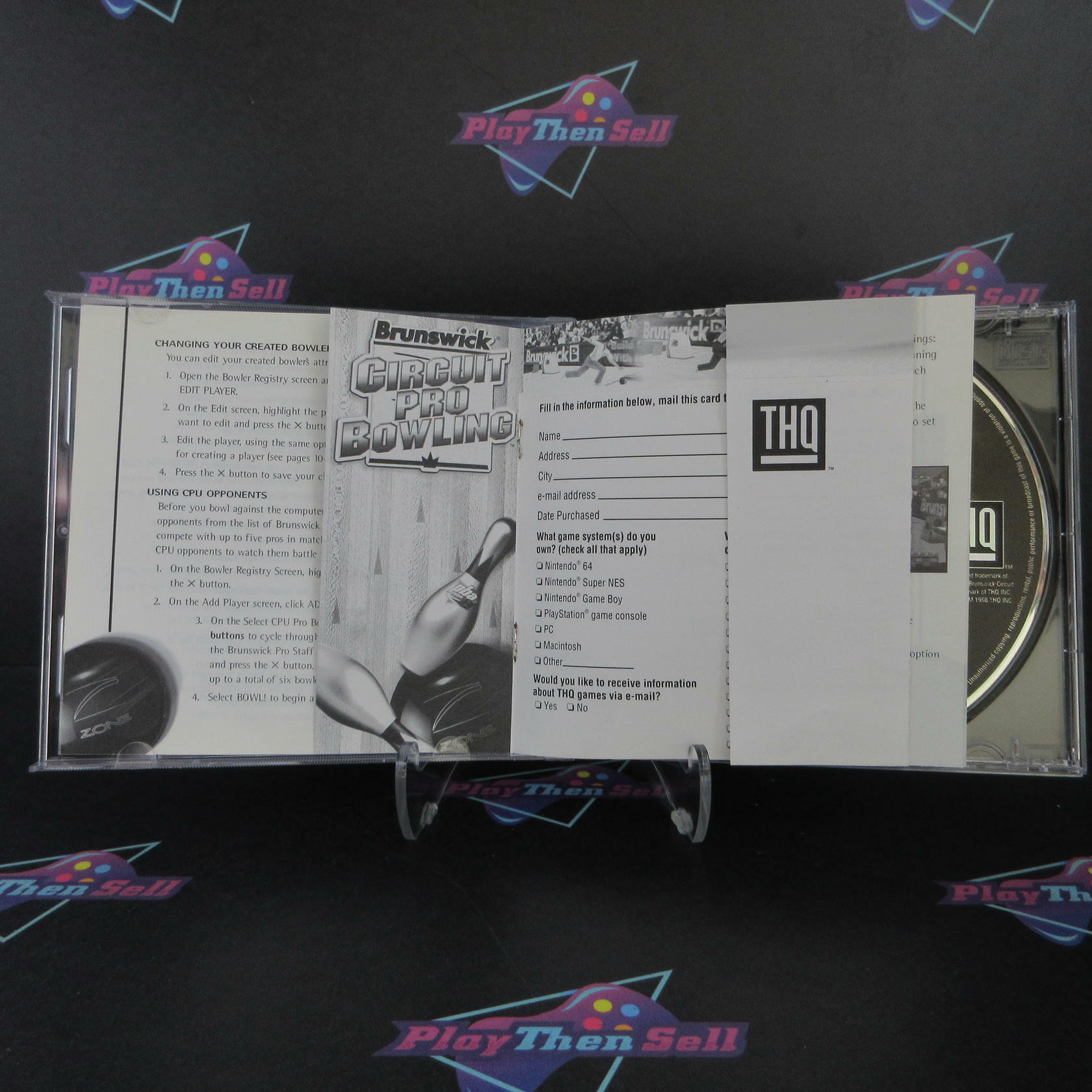 Brunswick Circuit Pro Bowling PS1 PlayStation 1 MD + Reg Card Complete CIB - Very Good