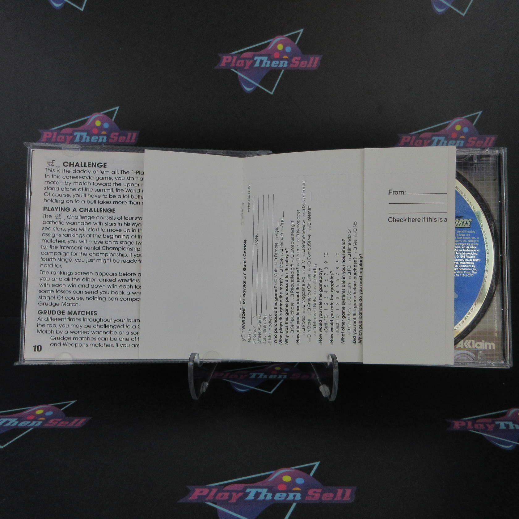 WWF Warzone PS1 PlayStation 1 MD + Reg Card Complete CIB - Very Good