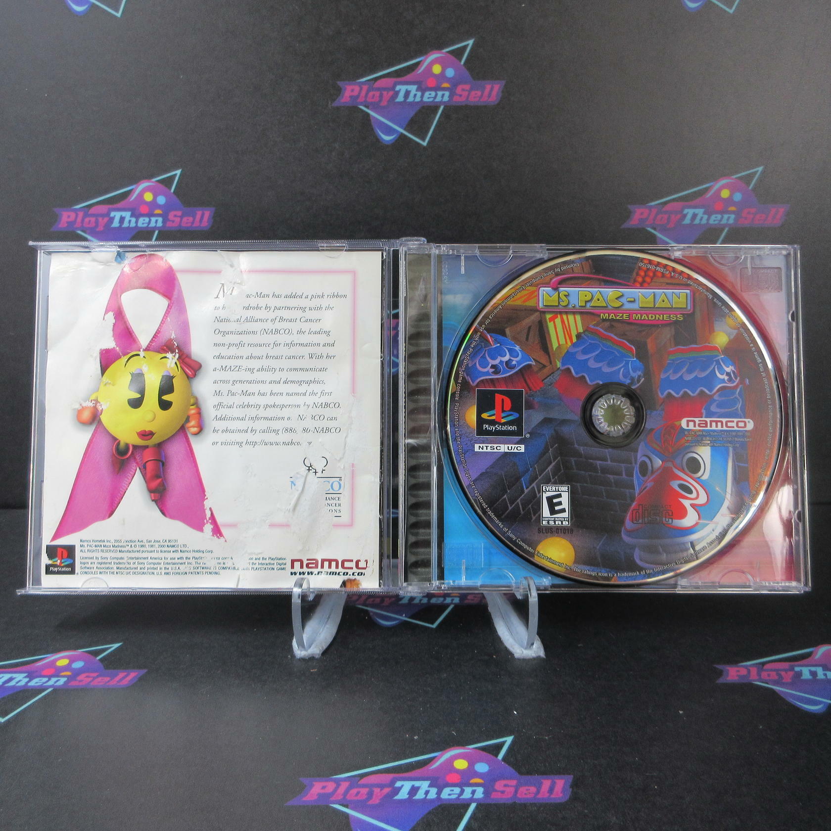 Ms. Pac-Man Maze Madness + Reg Card PS1 PlayStation 1 MD Complete CIB - Very Good