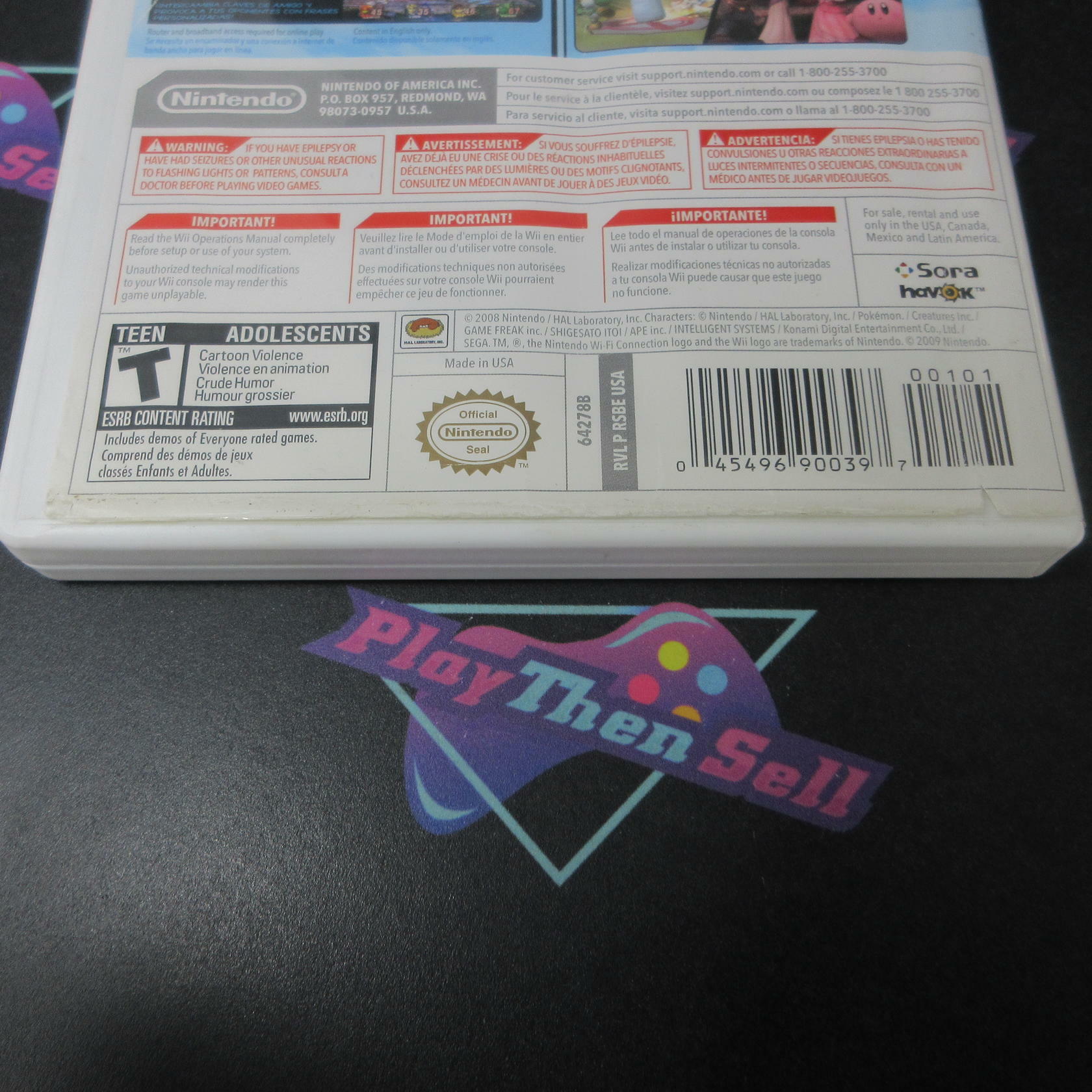 Super Smash Bros Brawl Nintendo Wii AD / NM - Very Good