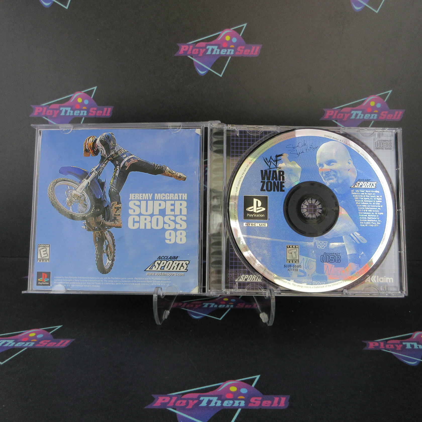 WWF Warzone PS1 PlayStation 1 MD + Reg Card Complete CIB - Very Good