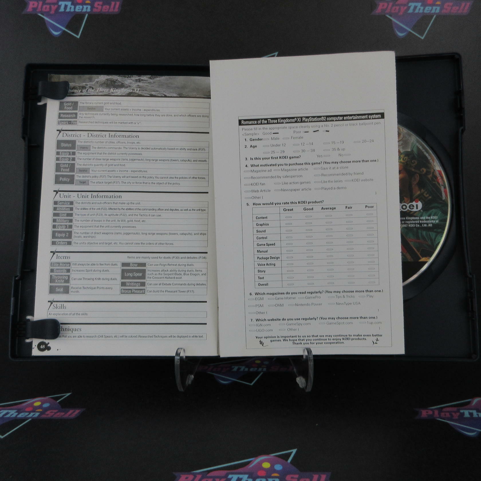 Romance of the Three Kingdoms XI PS2 PlayStation 2 + Reg Card CIB - Excellent