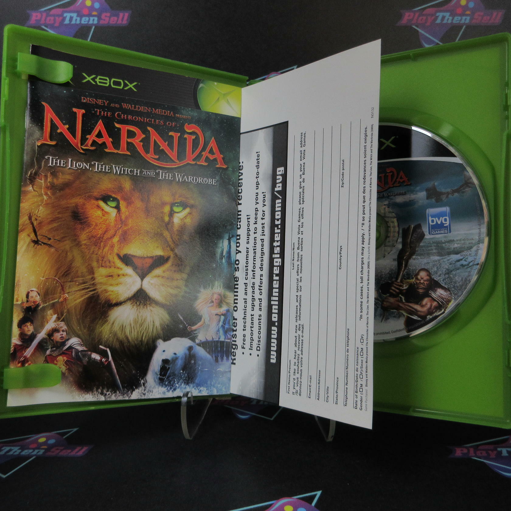 Chronicles of Narnia The Lion The Witch and The Wardrobe Xbox AD + Reg Card - Very Good