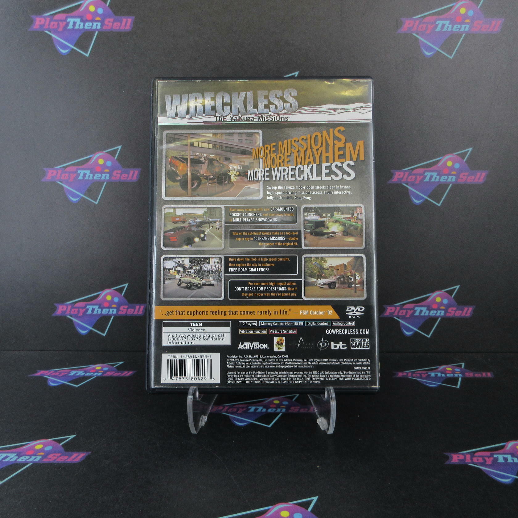 Wreckless The Yakuza Missions PS2 PlayStation 2 AD/DD + Reg Card Complete CIB - Very Good