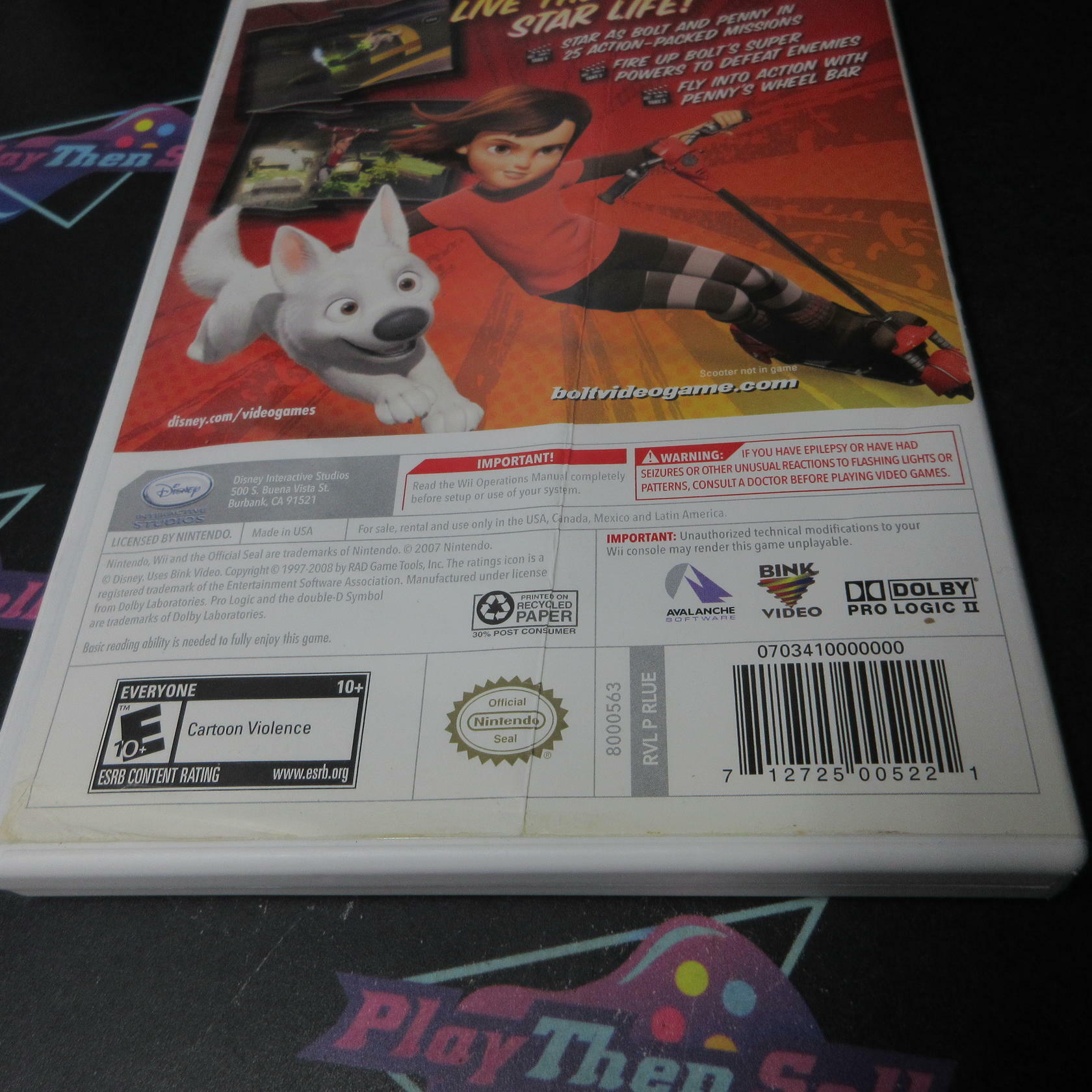 Bolt Nintendo Wii AD Complete CIB - Very Good