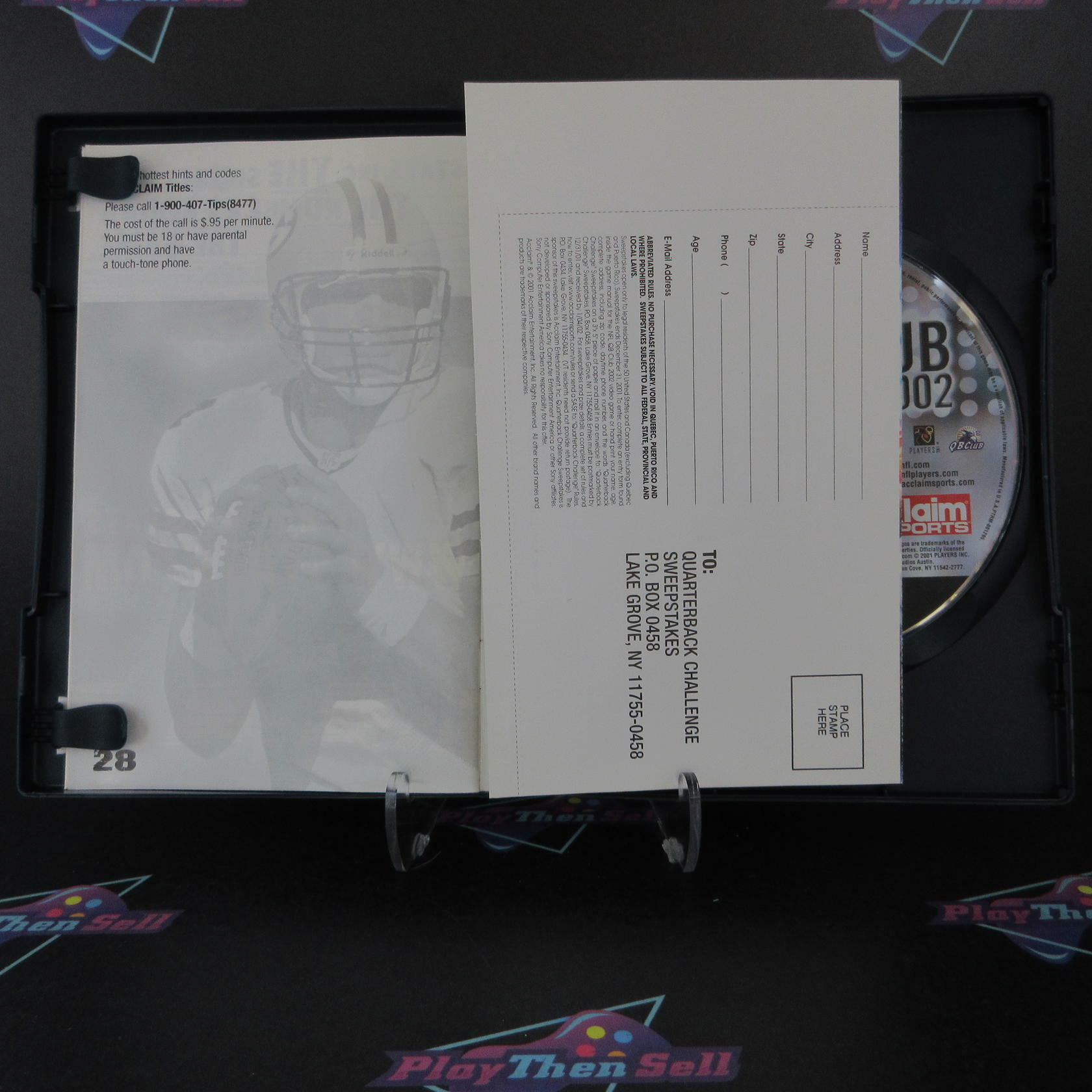 NFL QB Club 2002 PS2 PlayStation 2 AD + Reg Card Complete CIB - Very Good