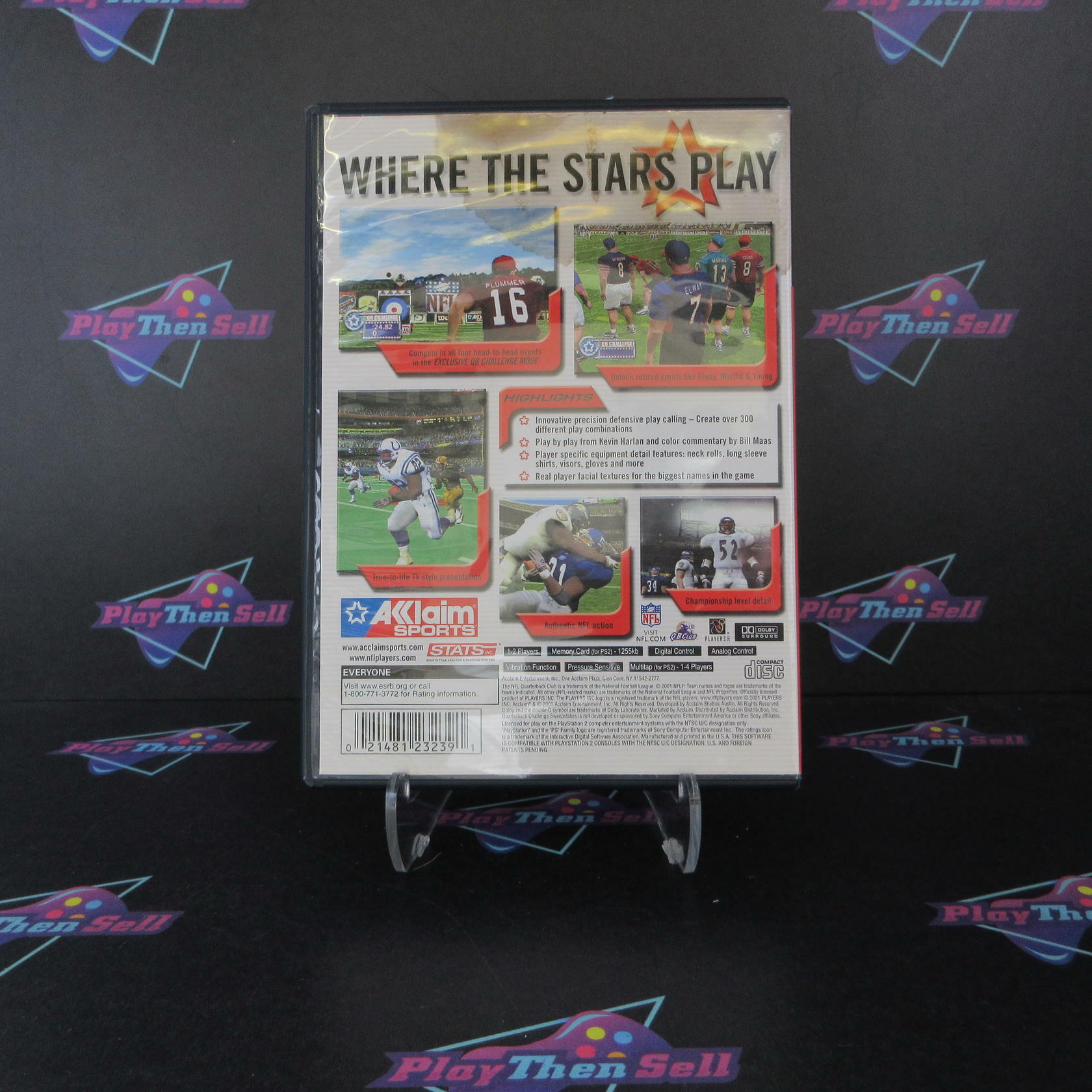 NFL QB Club 2002 PS2 PlayStation 2 AD + Reg Card Complete CIB - Very Good