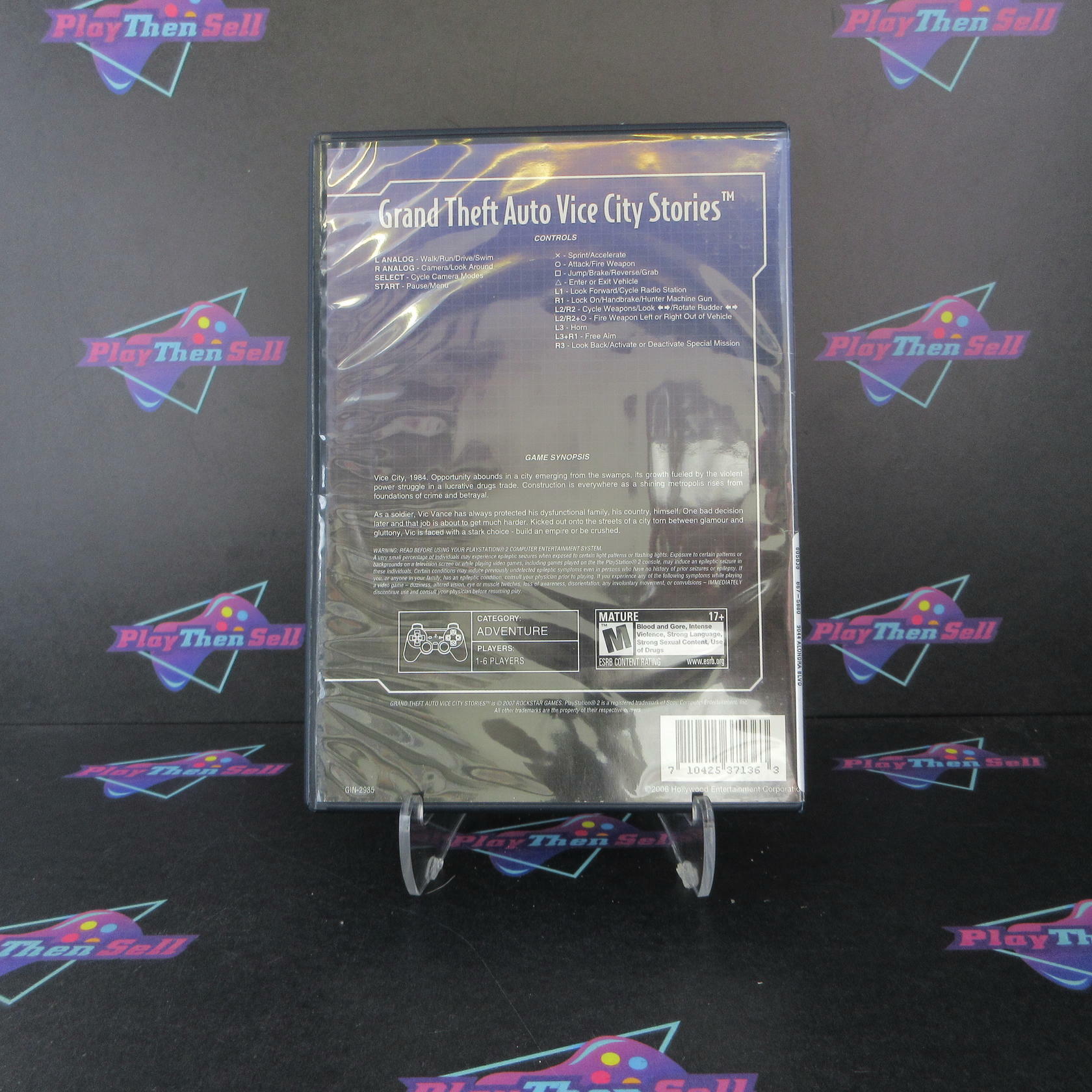 Grand Theft Auto Vice City Stories Rental Art PS2 PlayStation 2  AD/NM - Very Good