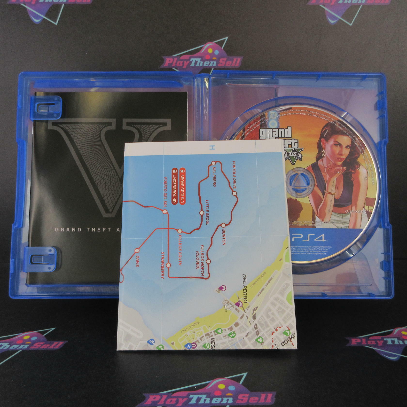 Grand Theft Auto V Premium Edition PS4 PlayStation 4 PAL + Map - Like New