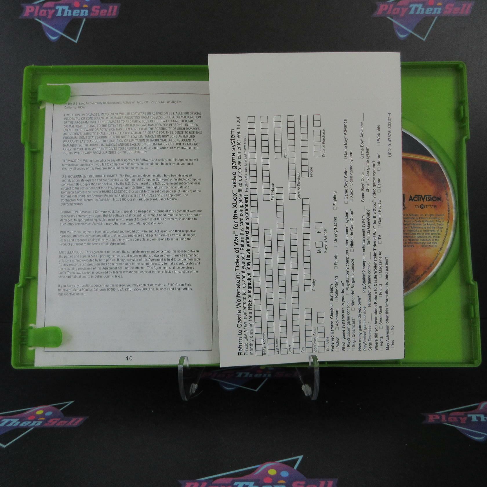 Return to Castle Wolfenstein Tides of War Xbox + Reg Card Complete - Refurbished