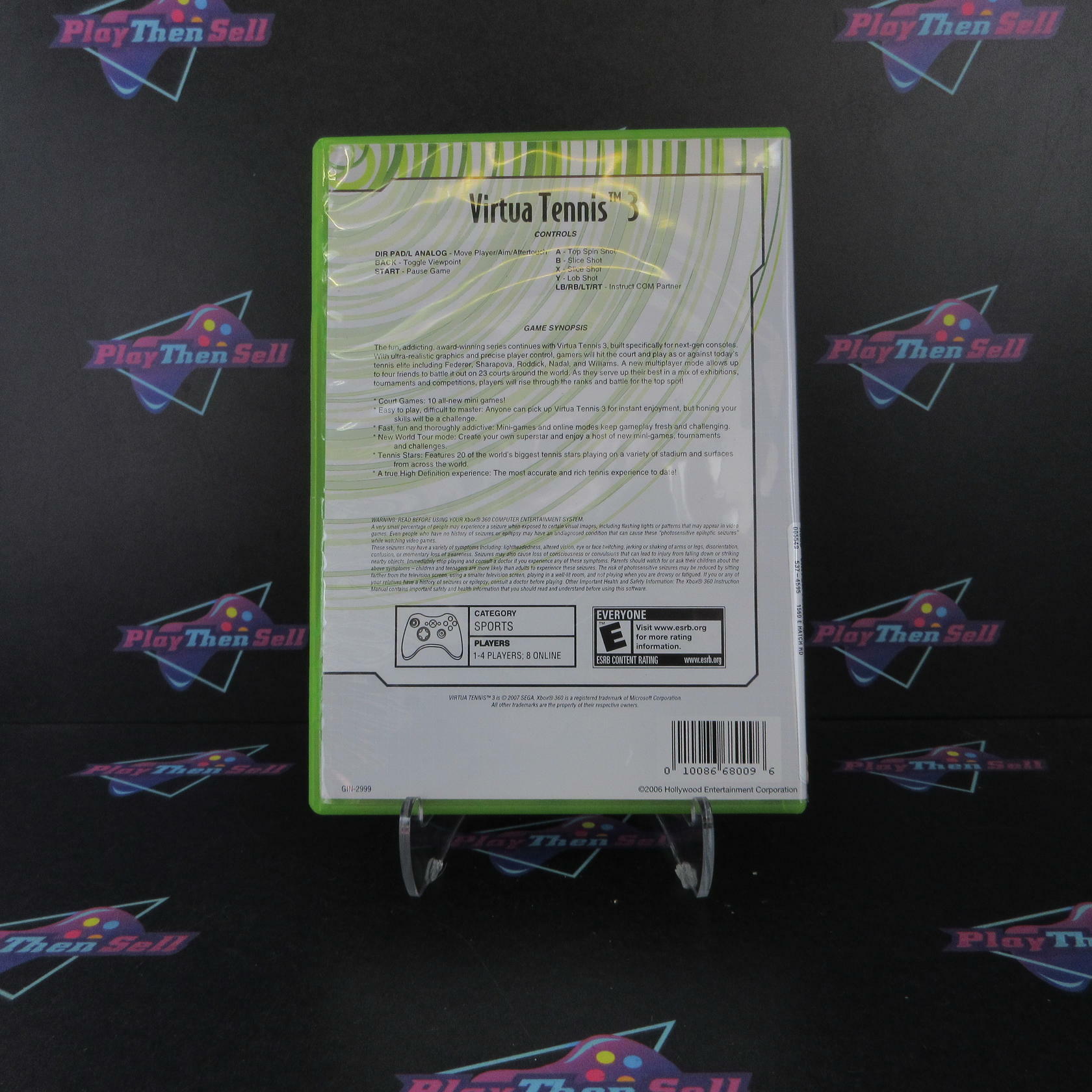 Virtua Tennis 3 Xbox 360 Rental Art - Very Good