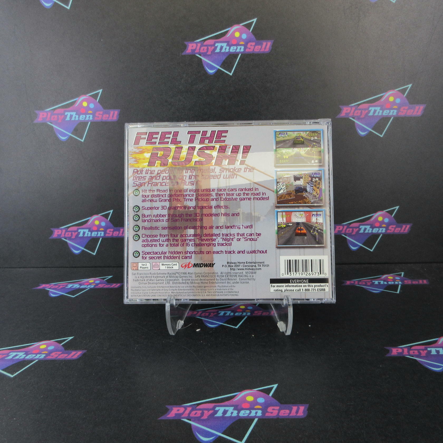 San Francisco Rush Extreme Racing PS1 PlayStation 1 MD + Reg Card Complete CIB - Very Good