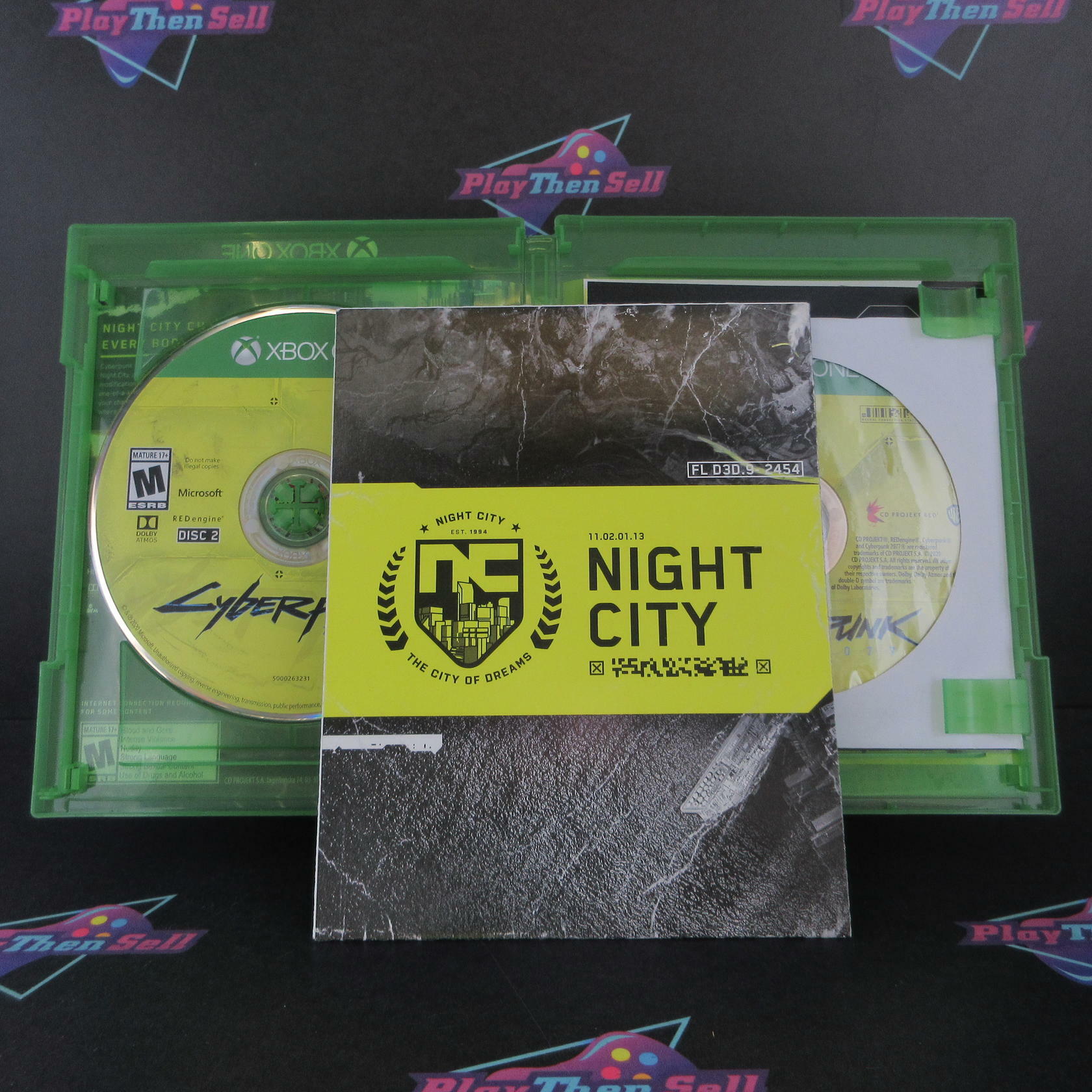 Cyberpunk 2077 Xbox One + Sleeve/Stickers/Map Complete - Excellent