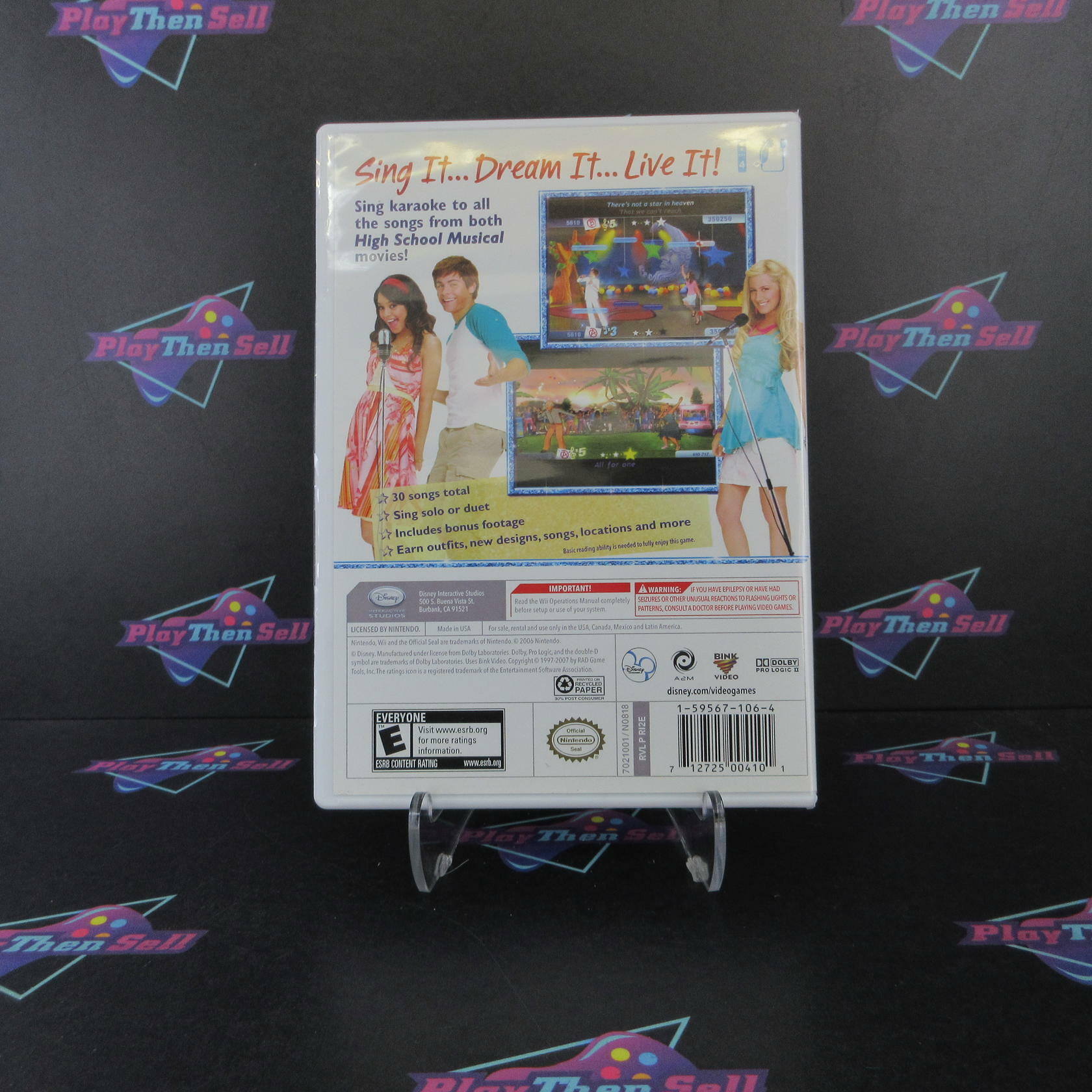 High School Musical Sing It Nintendo Wii + Reg Card / Poster CIB - Excellent