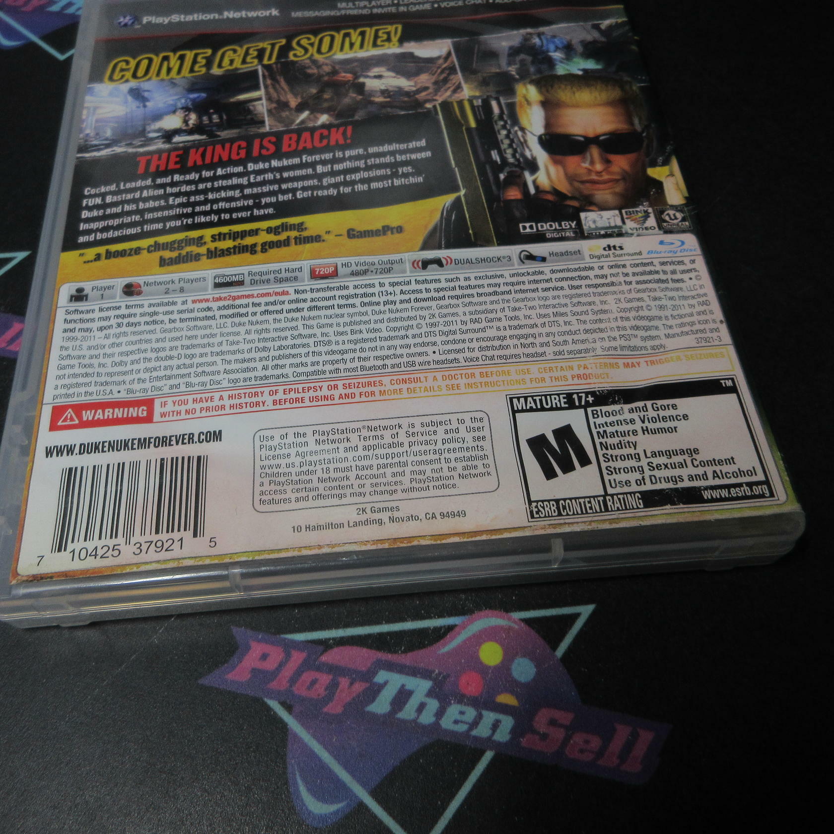 Duke Nukem Forever PS3 PlayStation 3 AD/MD Complete CIB - Very Good
