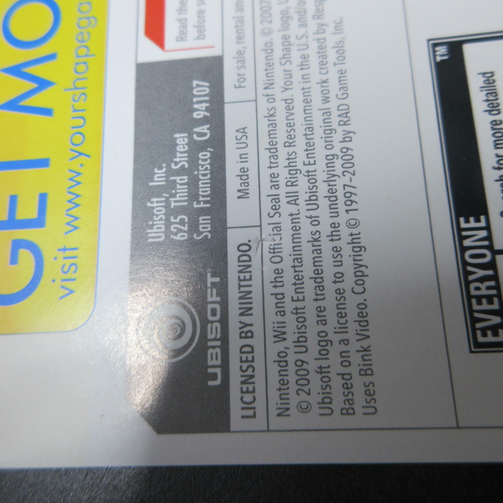 Your Shape Nintendo Wii AD Complete CIB - Very Good