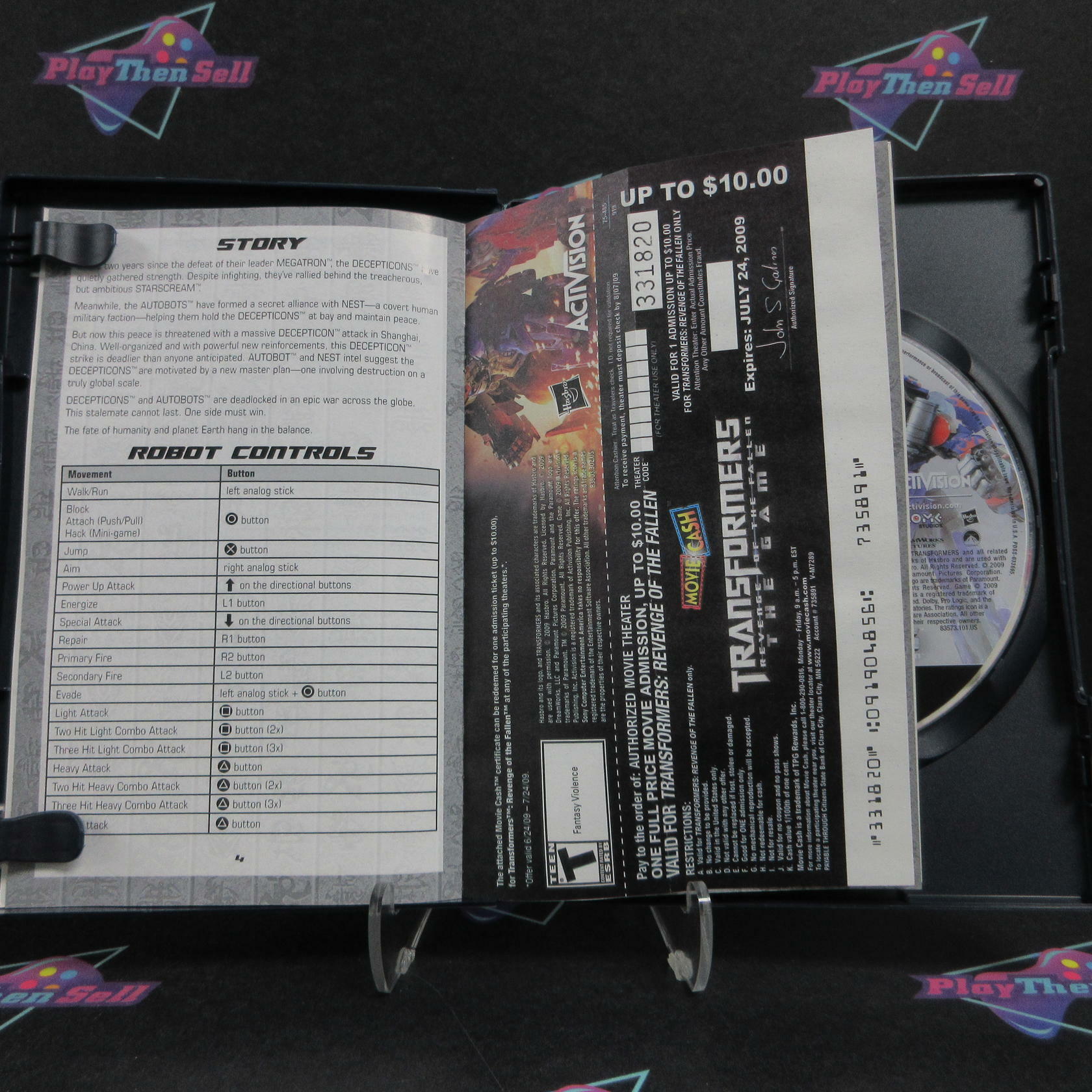 Transformers Revenge of the Fallen PS2 PlayStation 2 + Ticket CIB - Excellent