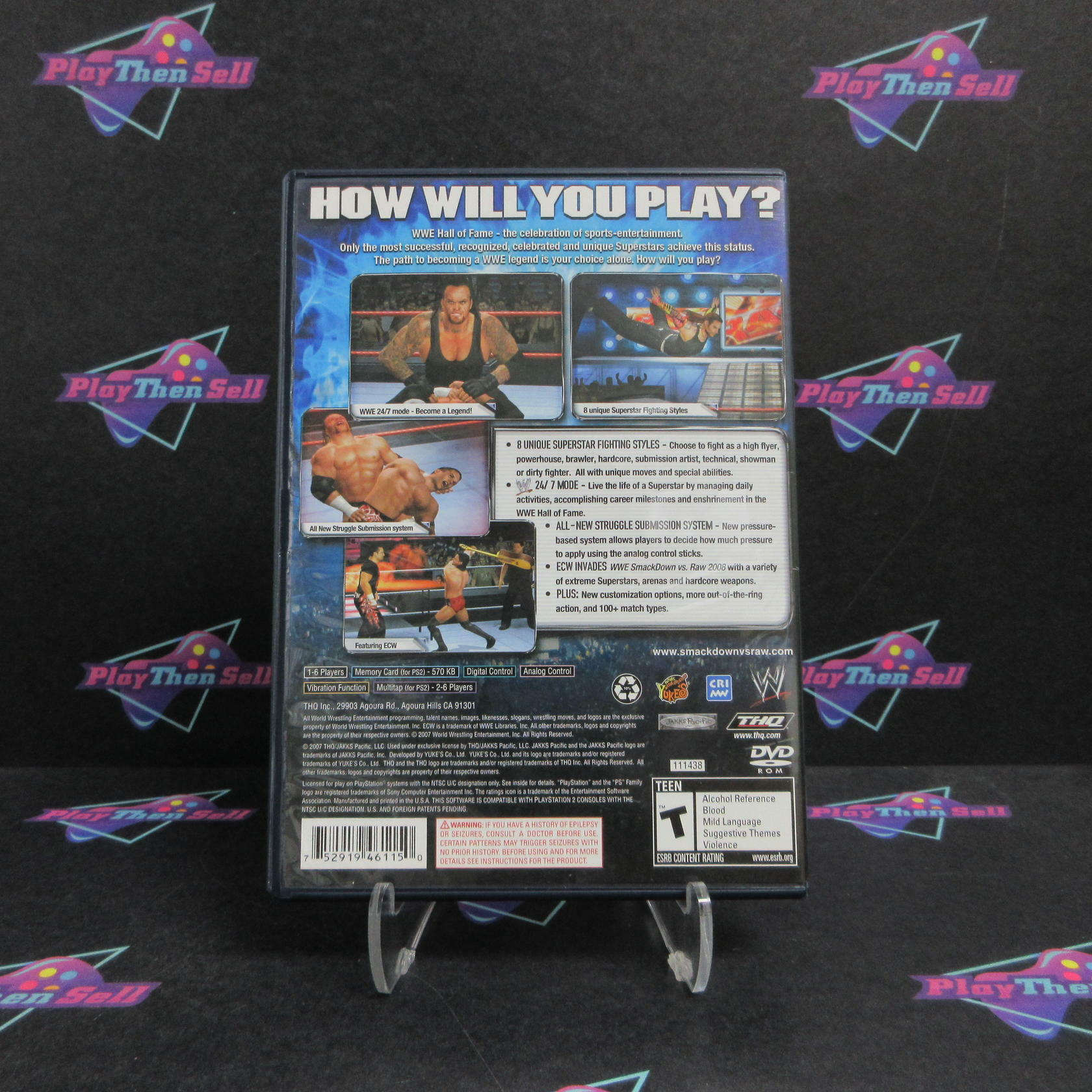 WWE SmackDown vs Raw 2008 PS2 PlayStation 2 Complete - Excellent