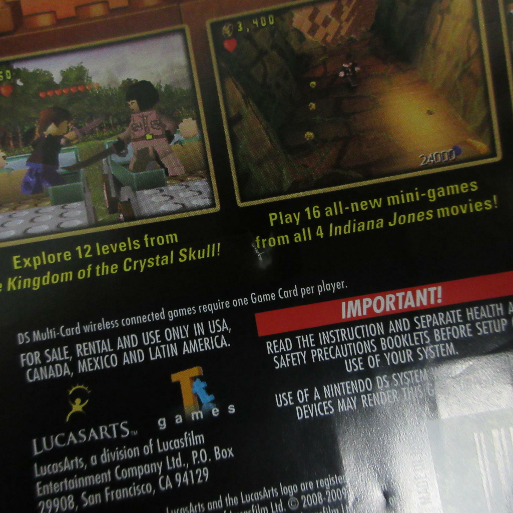 Lego Indiana Jones 2 The Adventure Continues Nintendo DS AD Complete CIB - Very Good