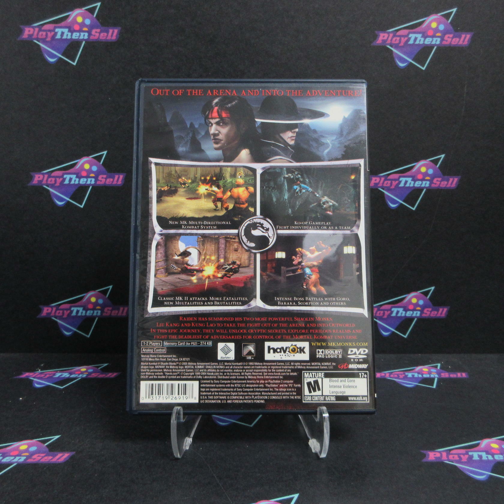 Mortal Kombat Shaolin Monks PS2 PlayStation 2 + Reg Card Complete - Excellent