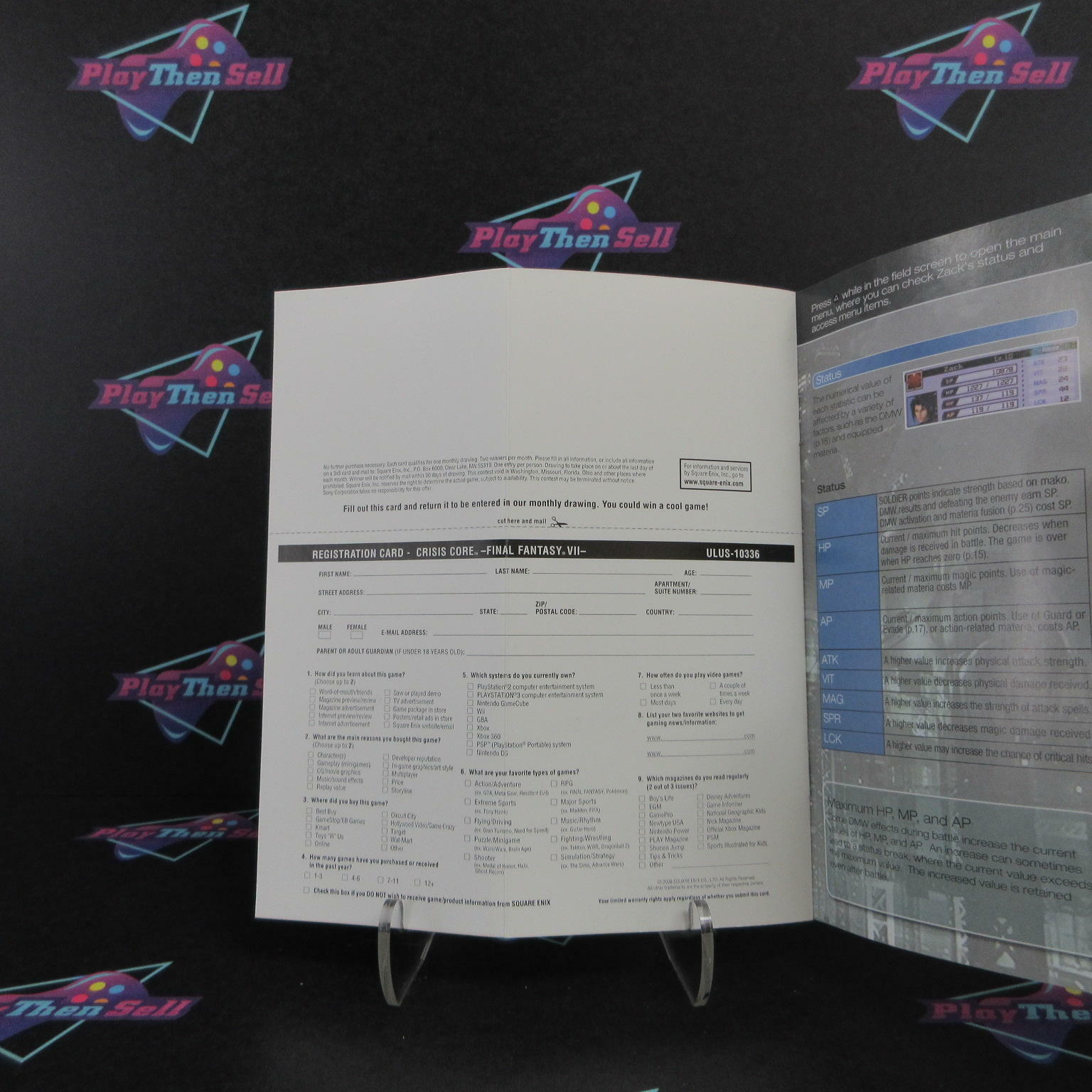 Crisis Core Final Fantasy VII Sony PSP GH + Reg Card Complete - Refurbished