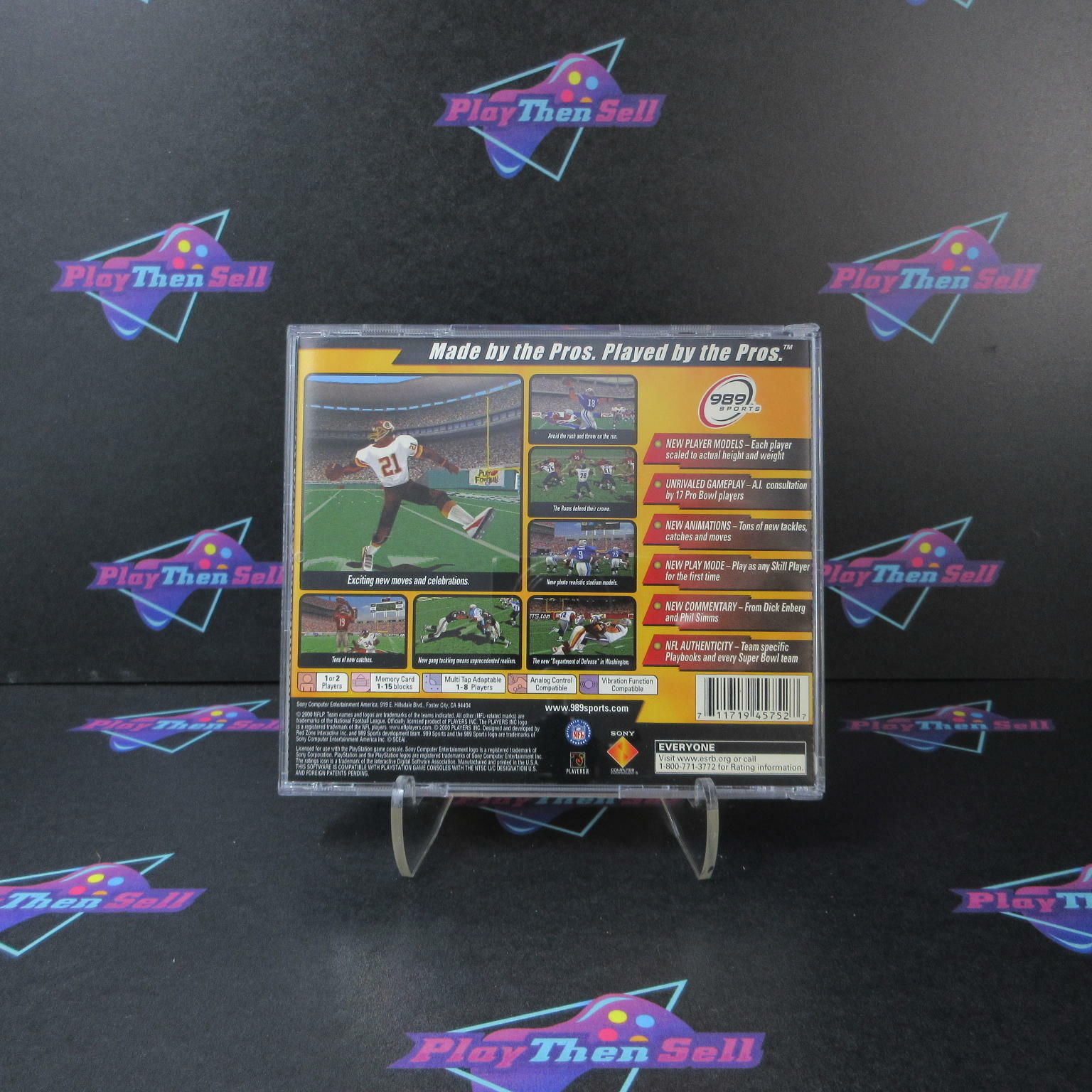NFL GameDay 2001 PS1 PlayStation 1 + Reg Card Complete - Excellent