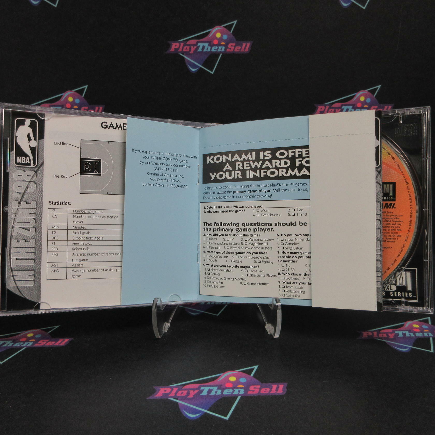 NBA In The Zone 98 PS1 PlayStation 1 + Reg Card Complete - Excellent