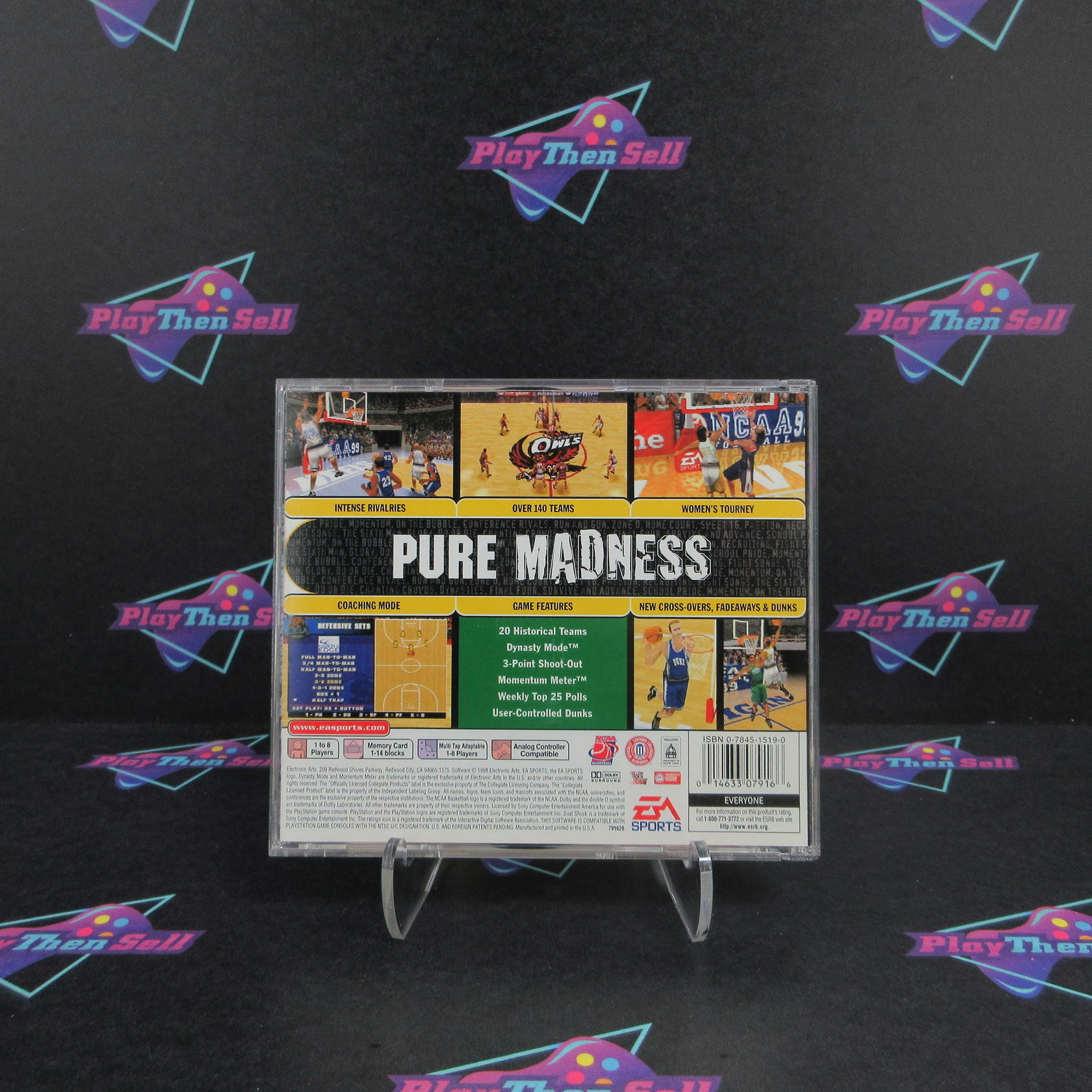 NCAA March Madness 99 PS1 PlayStation 1 + Reg Card Complete - Excellent