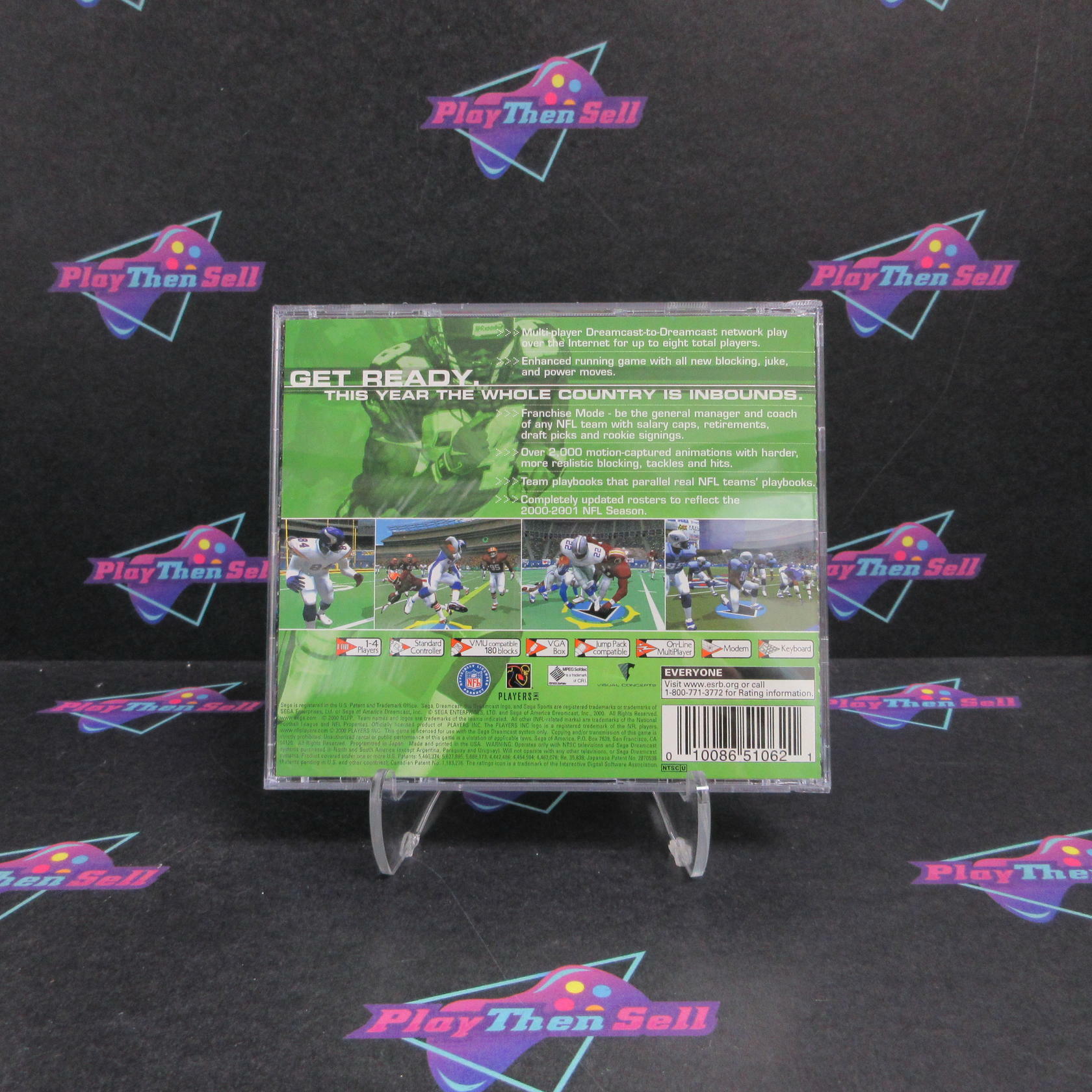 NFL 2K1 Sega Dreamcast Complete - Excellent