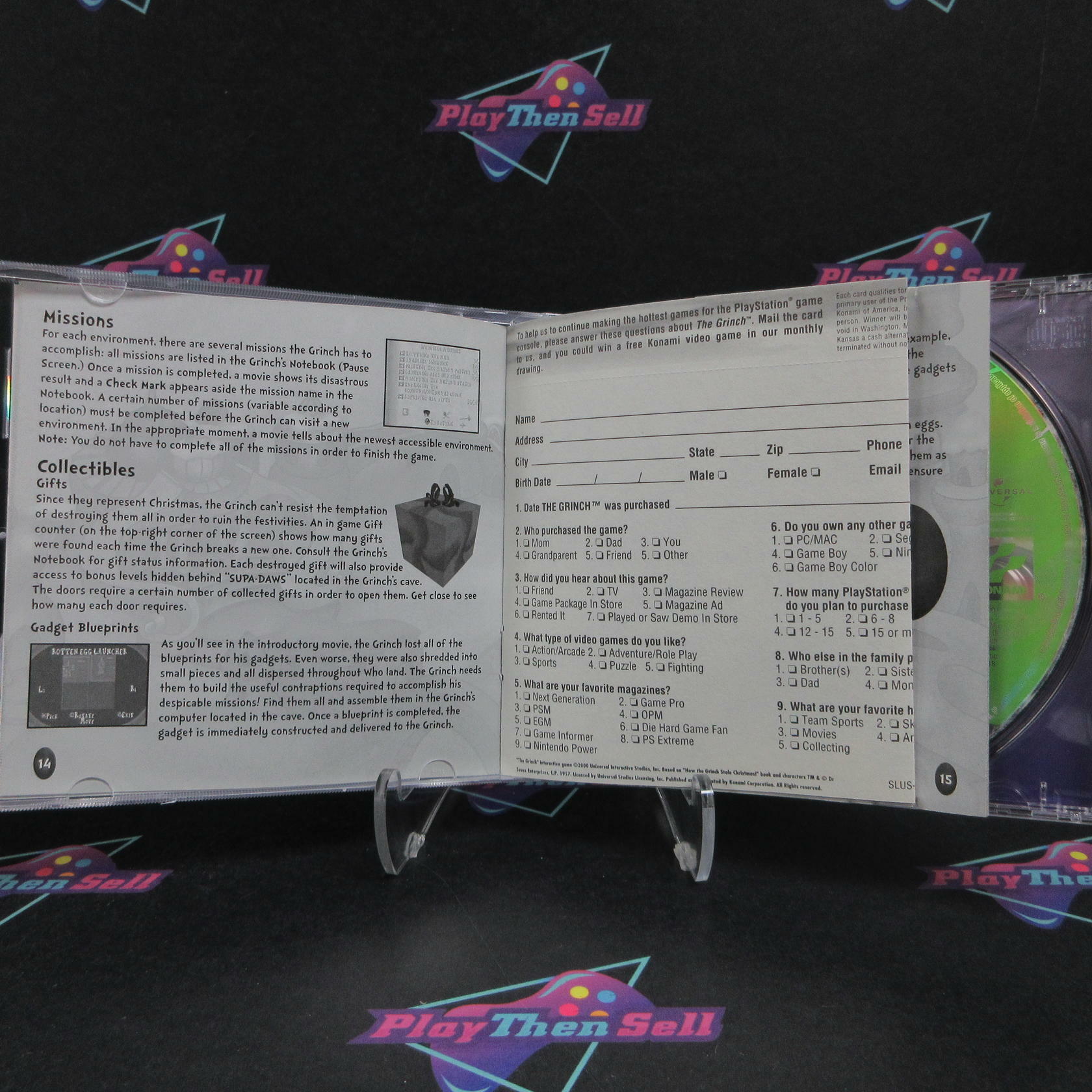 The Grinch PS1 PlayStation 1 + Reg Card Complete - Excellent
