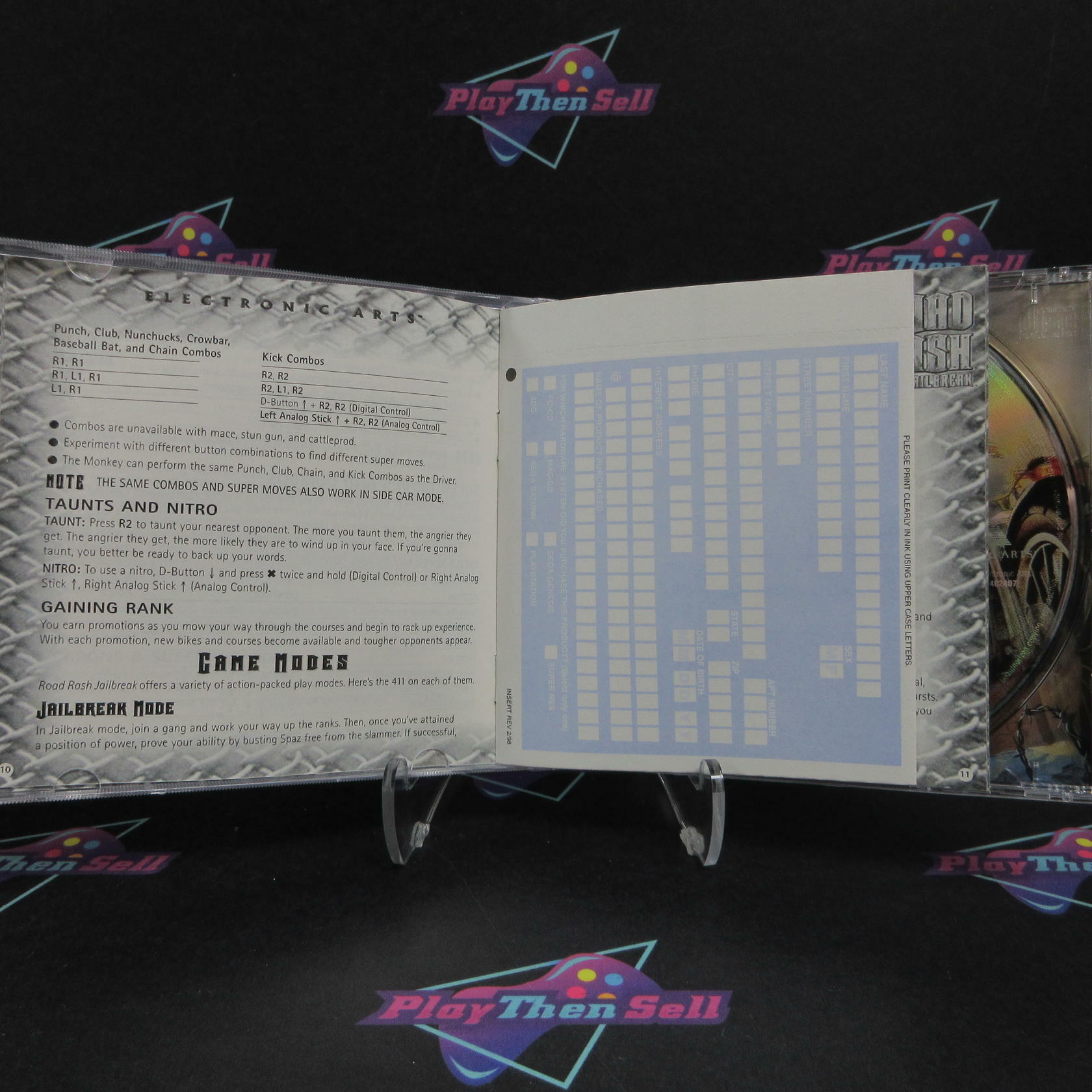 Road Rash Jailbreak PS1 PlayStation 1 + Reg Card Complete - Excellent
