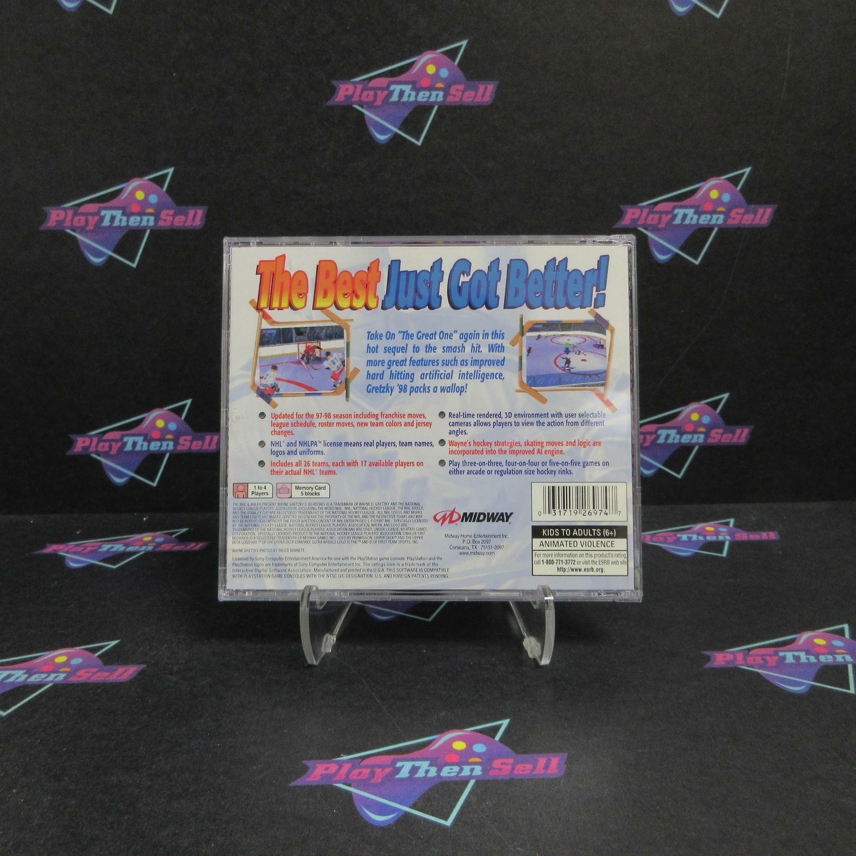 Wayne Gretzky's 3D Hockey 98 PS1 PlayStation 1 + Reg Card Complete - Excellent