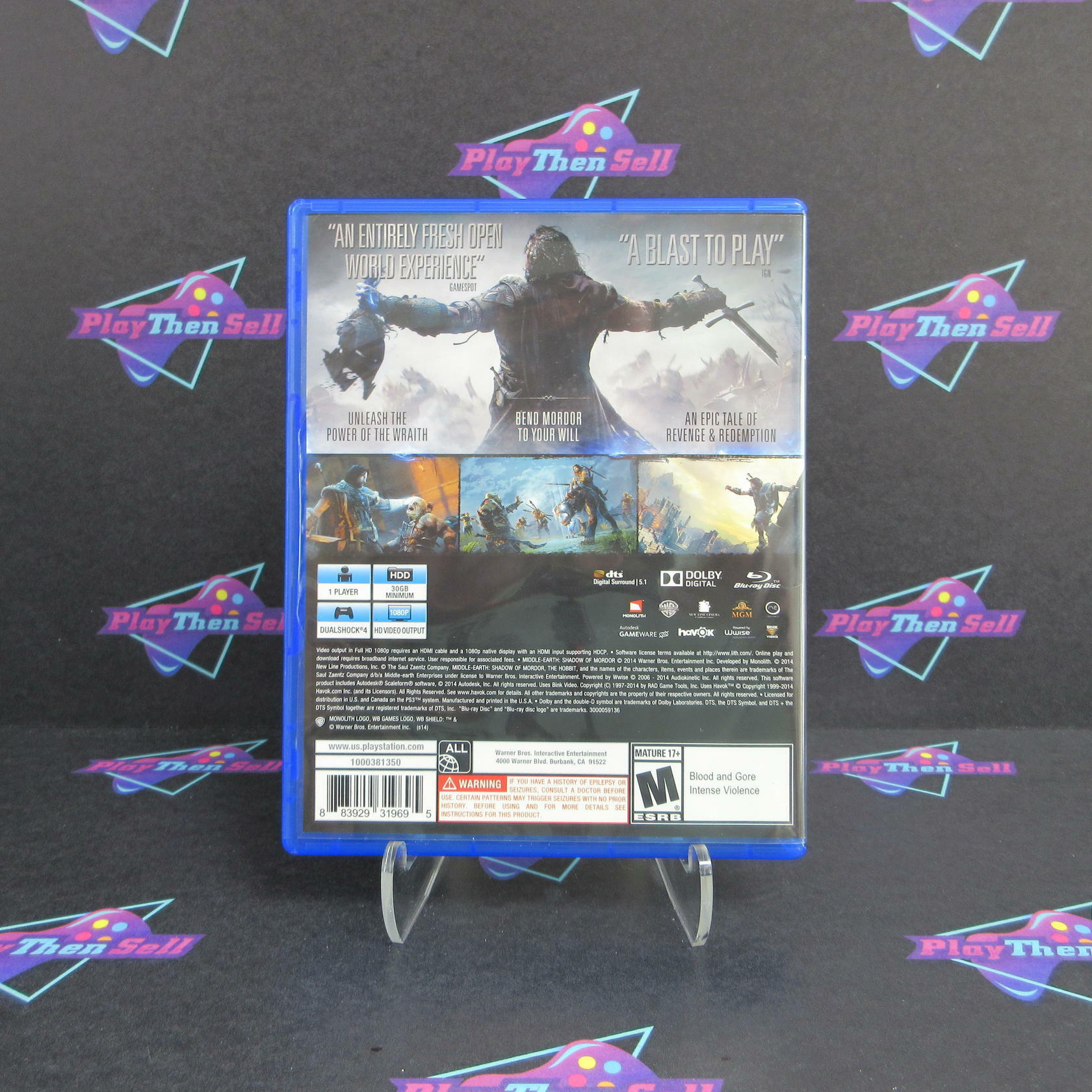 Middle Earth Shadow of Mordor PS4 PlayStation 4 Complete - Excellent