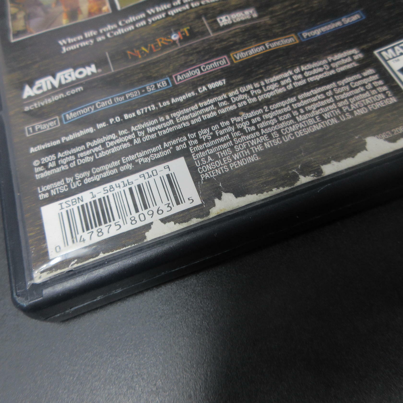 GUN - PS2 PlayStation 2 AD/NM - Very Good