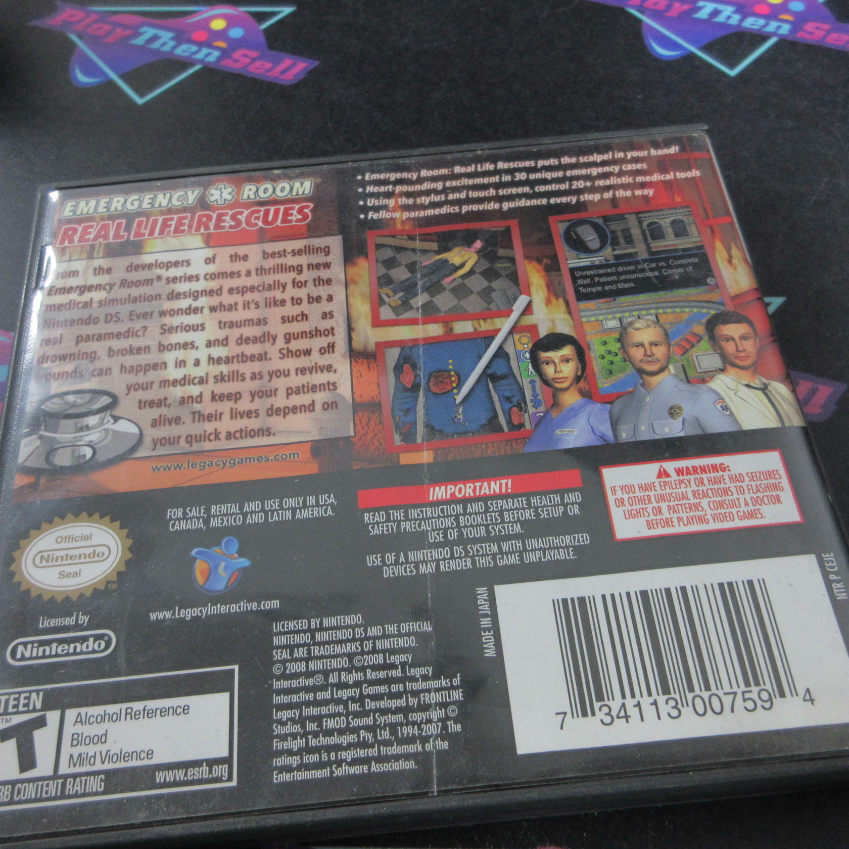 Emergency Room Real Life Rescues Nintendo DS AD Complete CIB - Very Good