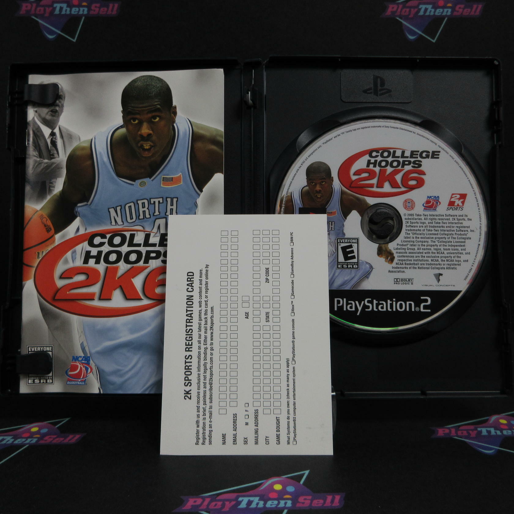 College Hoops 2K6 PS2 PlayStation 2 + Reg Card Complete - Excellent