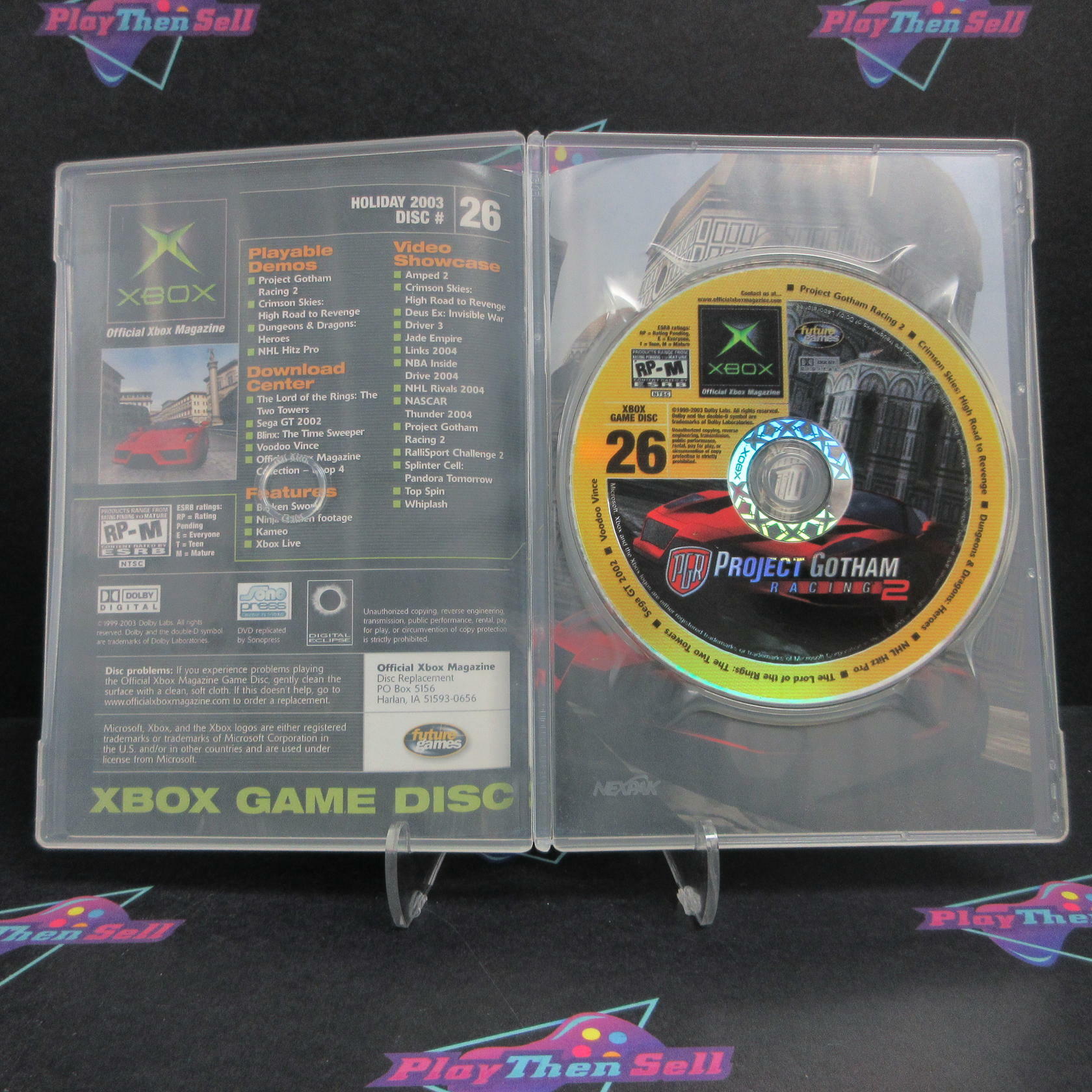 Official Microsoft Xbox Magazine Game Demo Disc #26 Xbox PGR Racing AD - Very Good