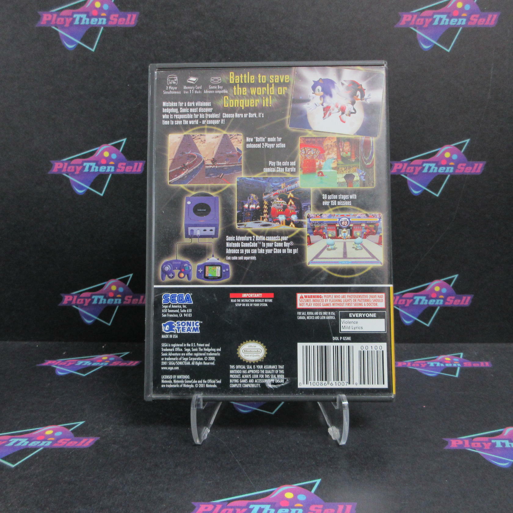 Sonic Adventure 2 Battle Nintendo GameCube Player's Choice MD Complete CIB - Very Good