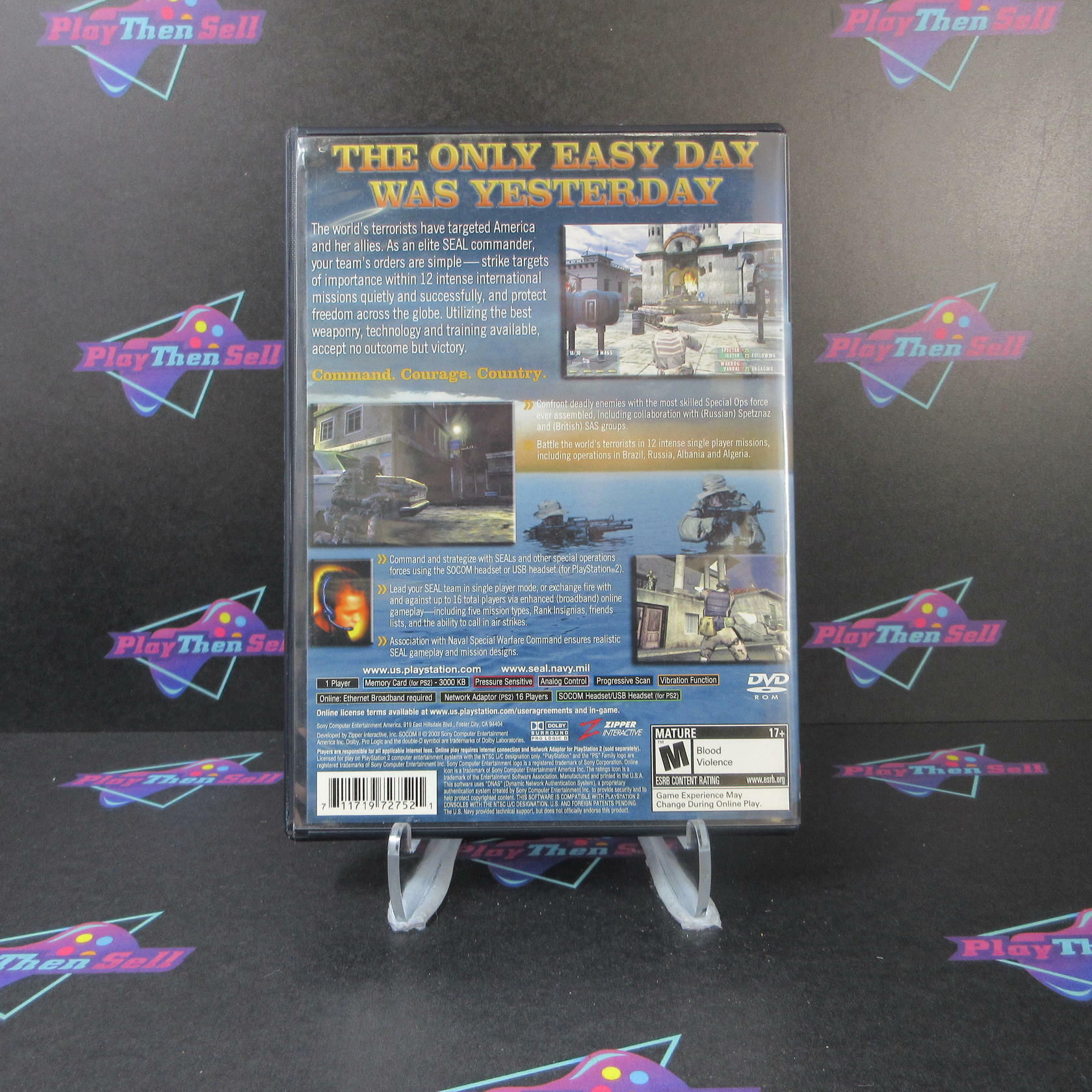 SOCOM II U.S. Navy Seals PS2 PlayStation 2 AD + Reg Card Complete - Very Good