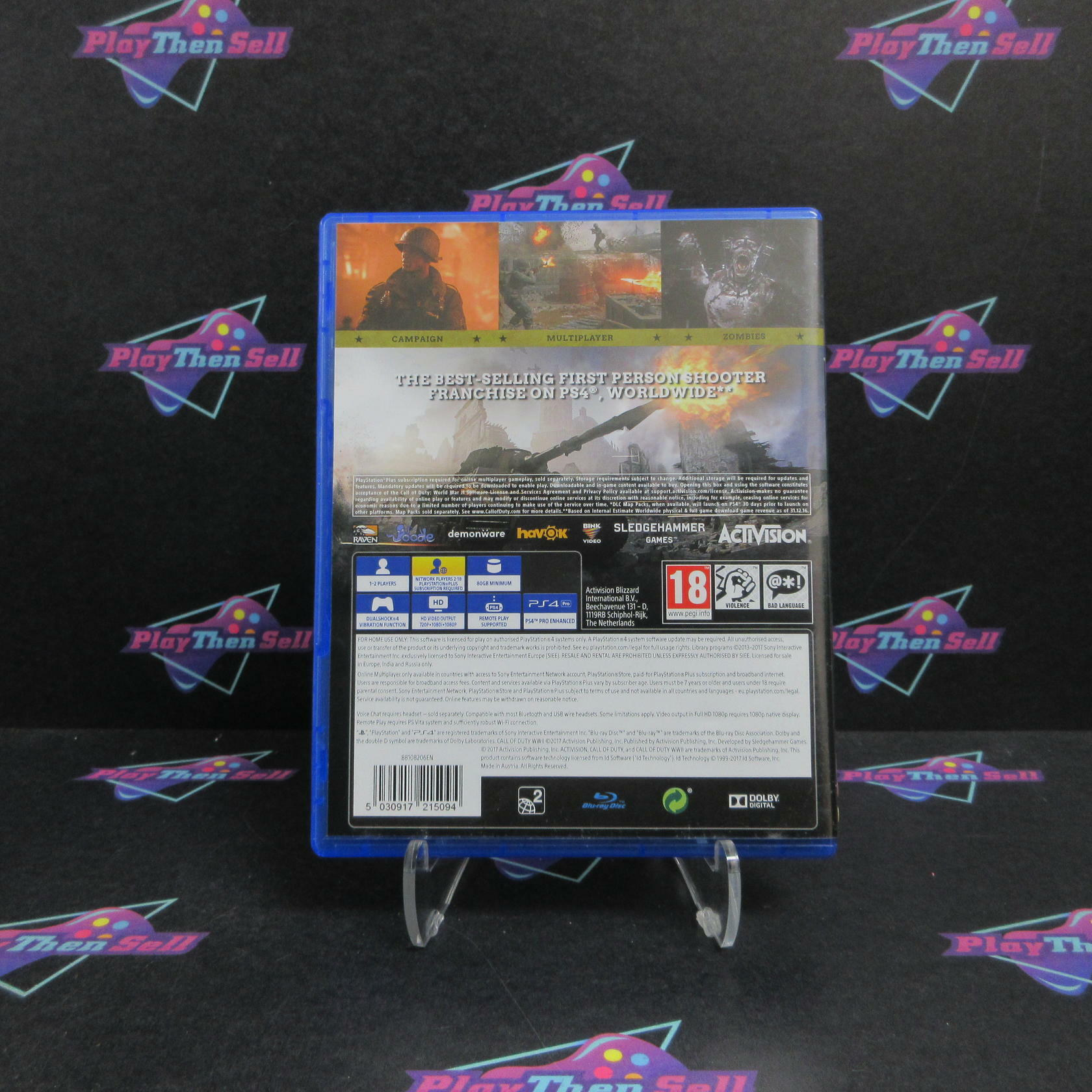 Call of Duty WWII PS4 PlayStation 4 PAL AD Complete CIB - Very Good