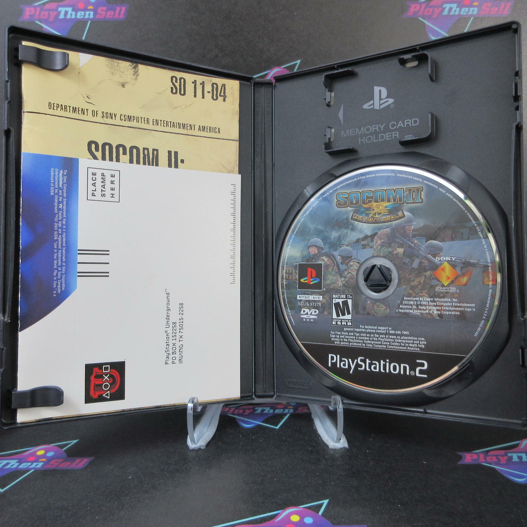 SOCOM II U.S. Navy Seals PS2 PlayStation 2 AD + Reg Card Complete - Very Good