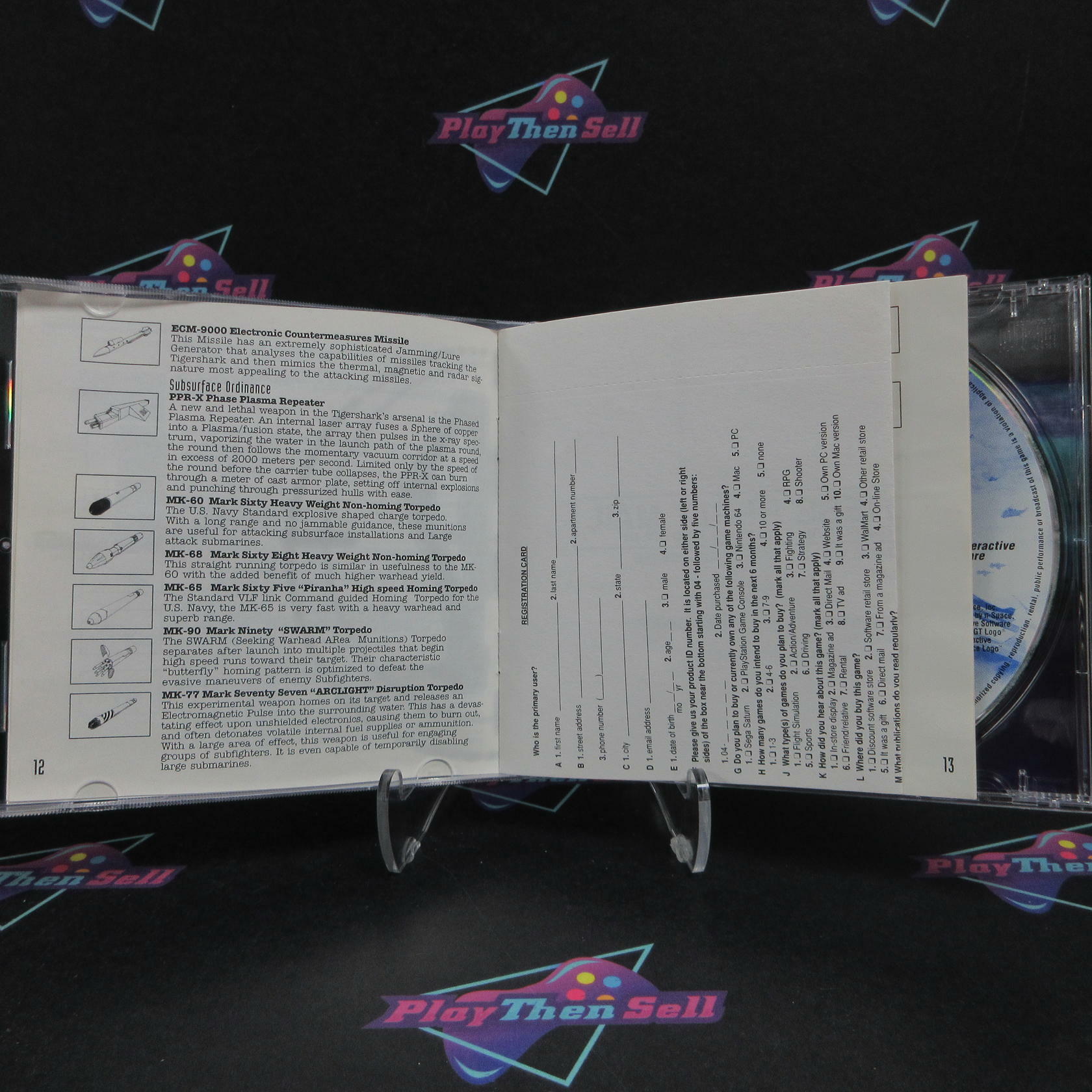Tigershark PS1 PlayStation 1 + Reg Card Complete - Excellent
