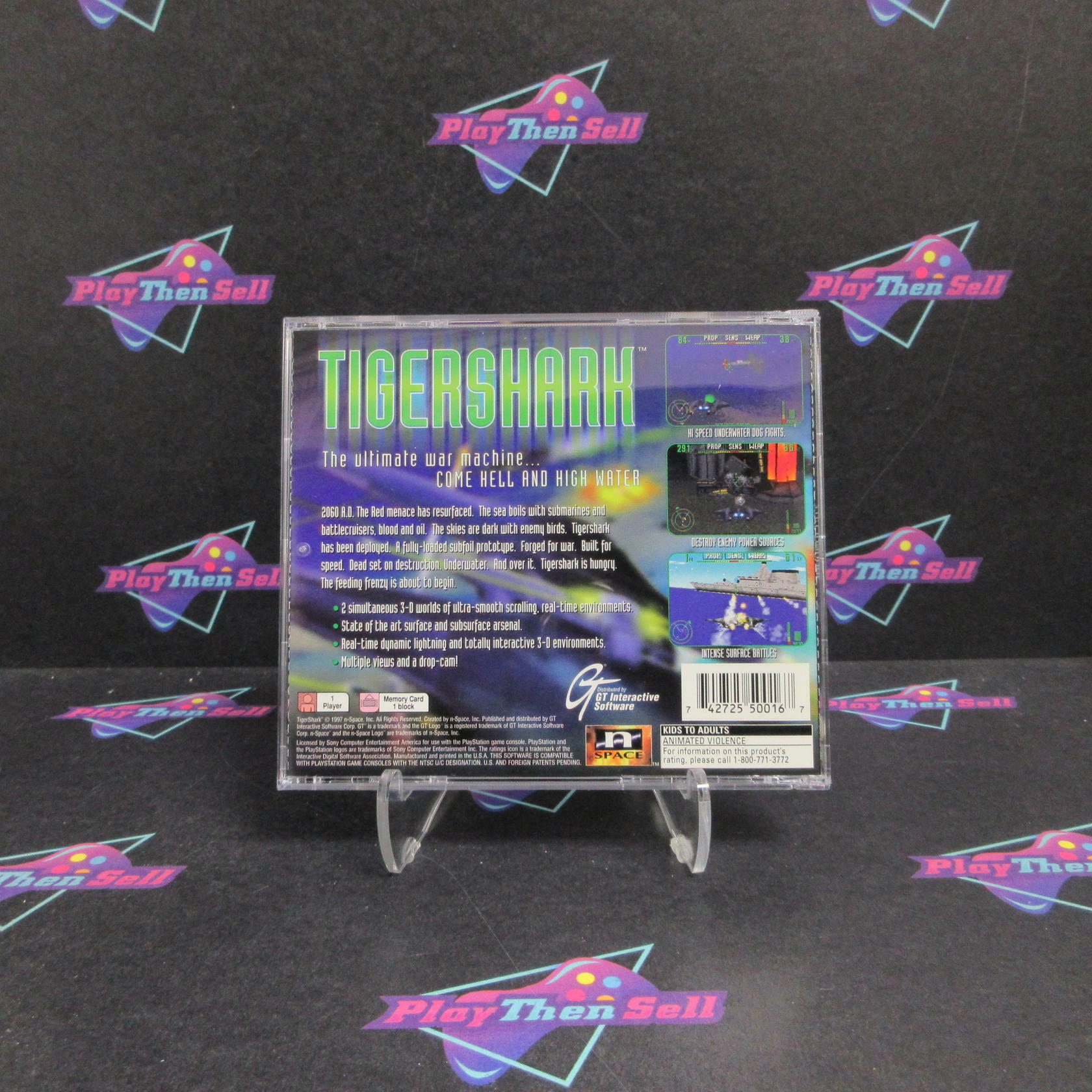 Tigershark PS1 PlayStation 1 + Reg Card Complete - Excellent